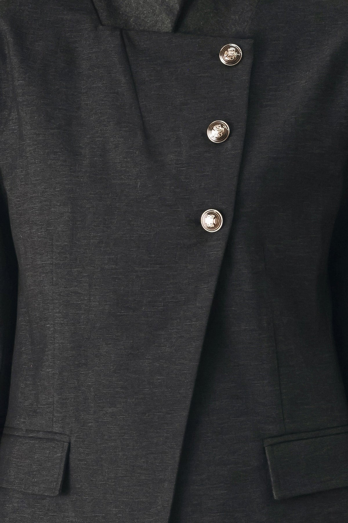 COMMAND NOIR BLACK ASYMMETRICAL MILITARY JACKET