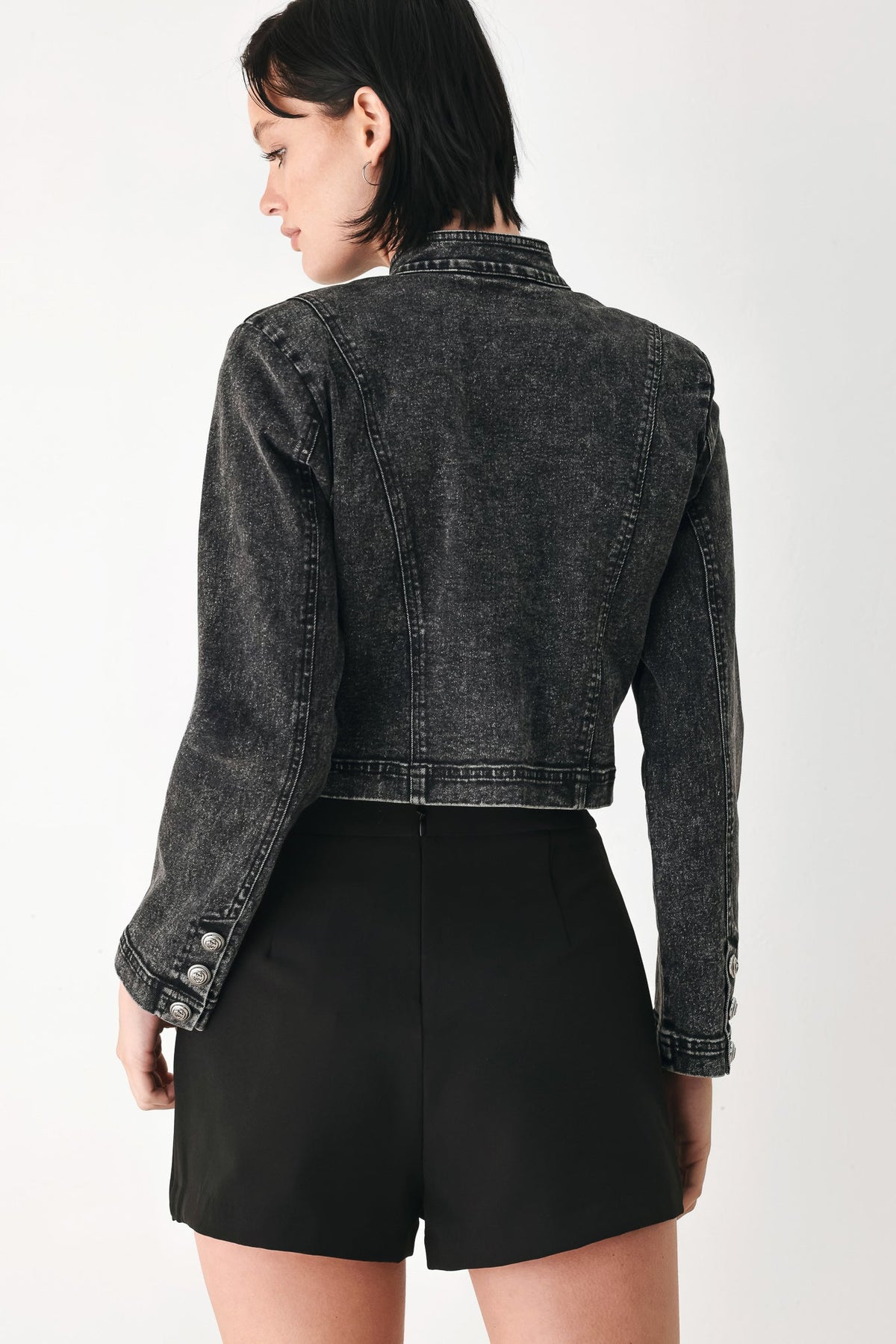 CITY LIMITS BLACK DENIM MILITARY JACKET