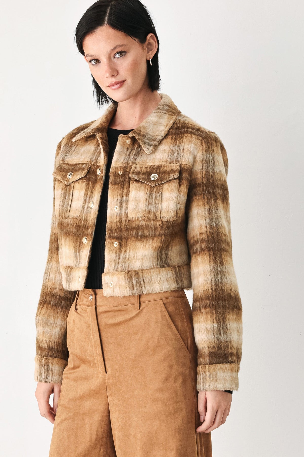 AUTUMN IN ASPEN PLAID CROP JACKET