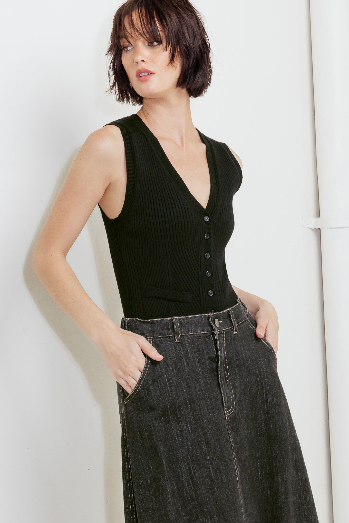 TRADING SECRETS DENIM SKIRT