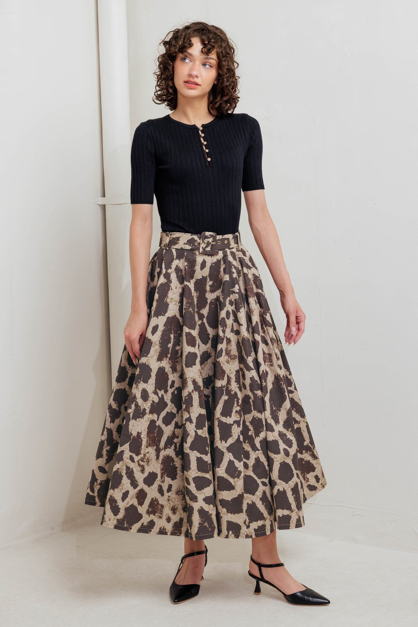 LEO LOVER WOVEN FULL MIDI SKIRT