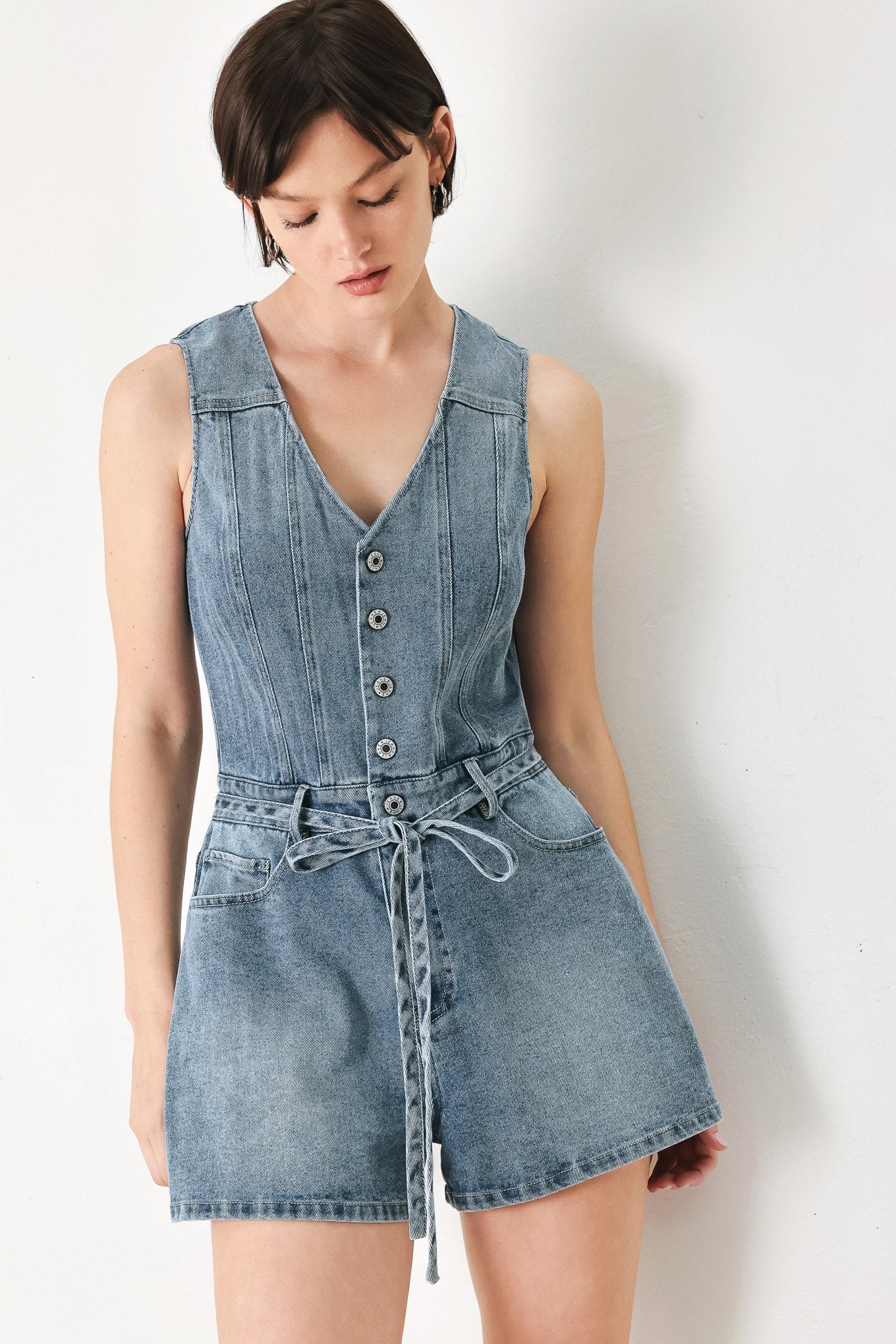 RELAXED CHIC DENIM ROMPER