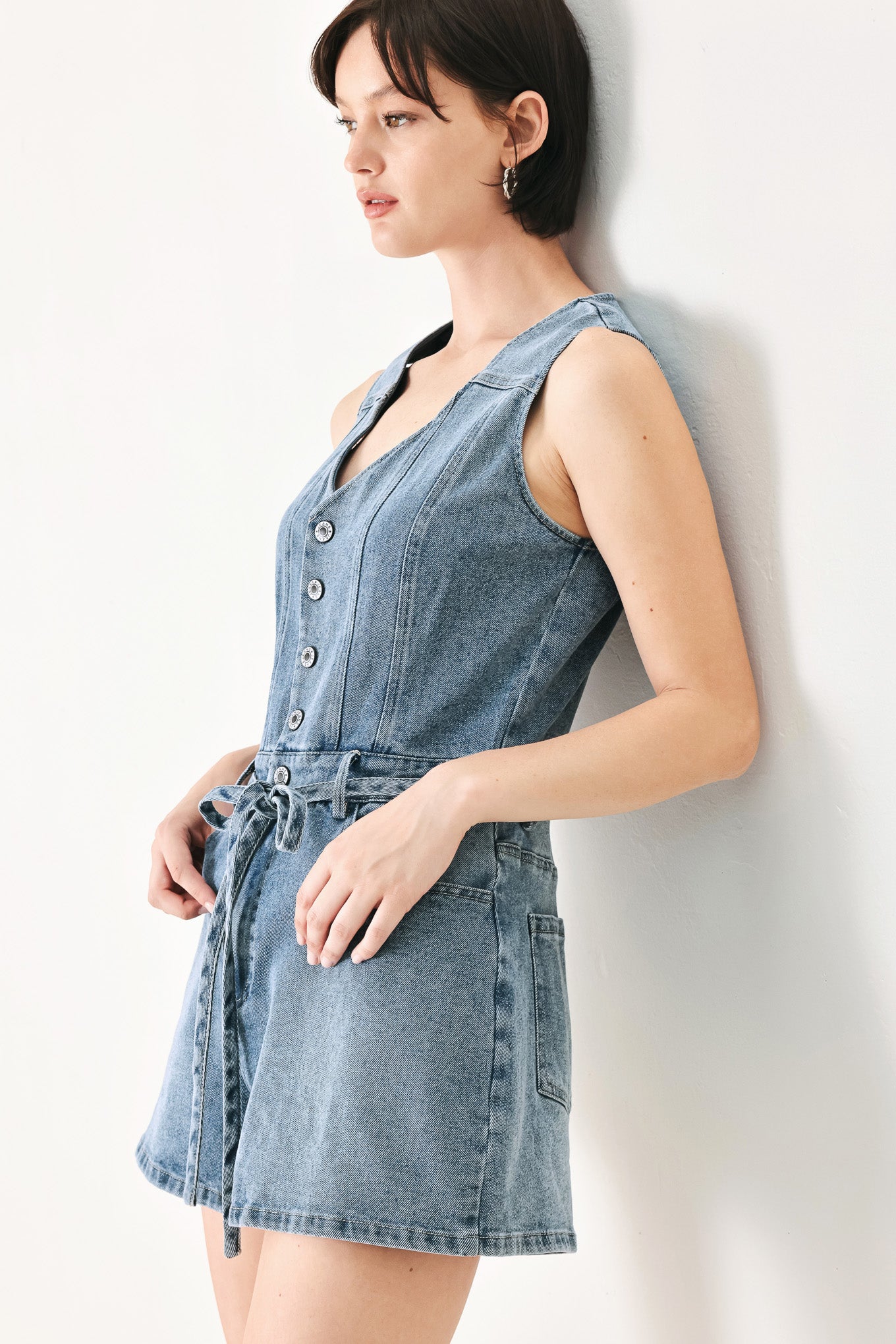 RELAXED CHIC DENIM ROMPER