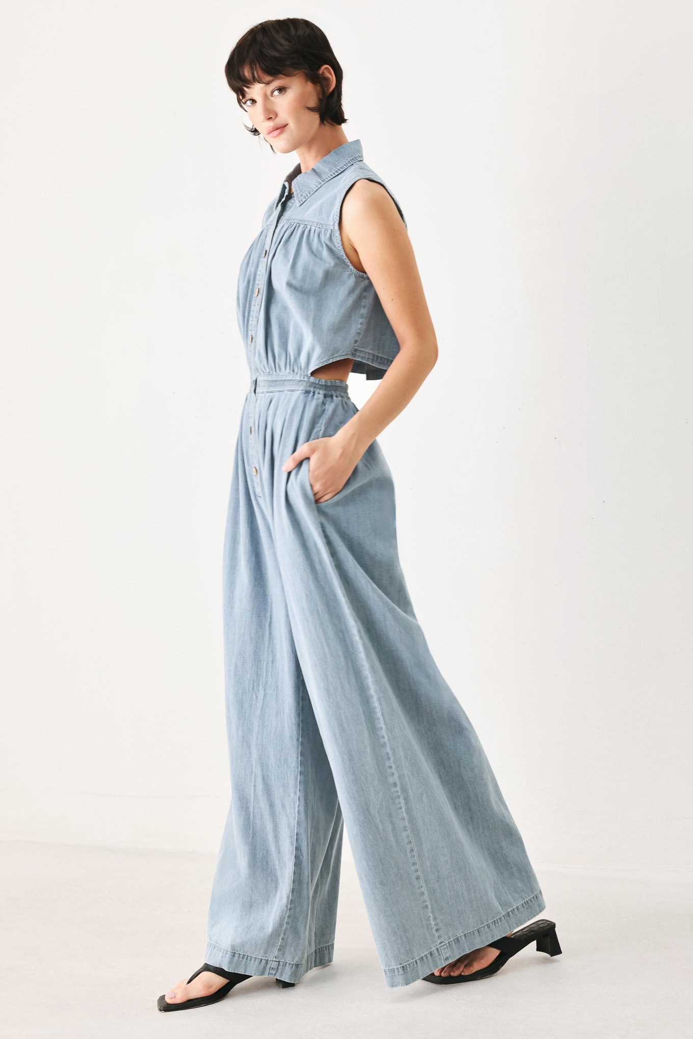 OCEAN AIR DENIM JUMPSUIT