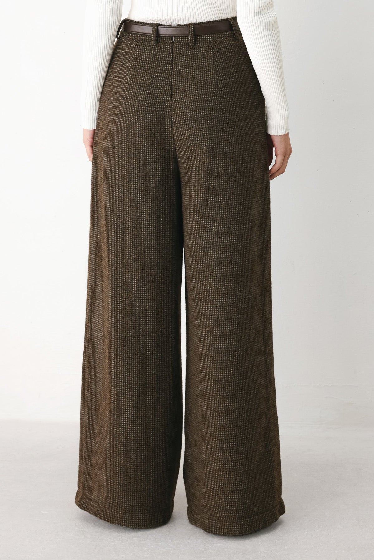 HERITAGE CHARM BELTED WIDE LEG PANTS