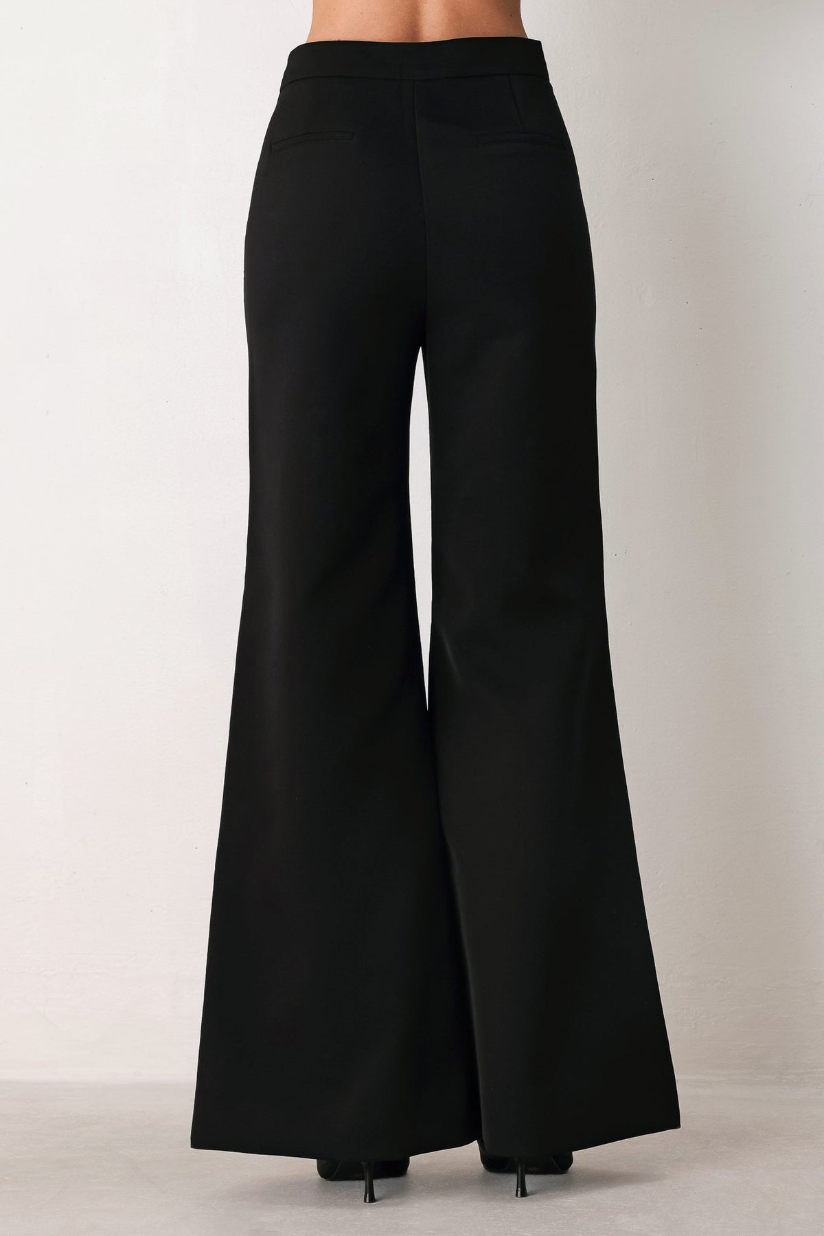 COMMAND NOIR BLACK MILITARY WIDE-LEG PANTS