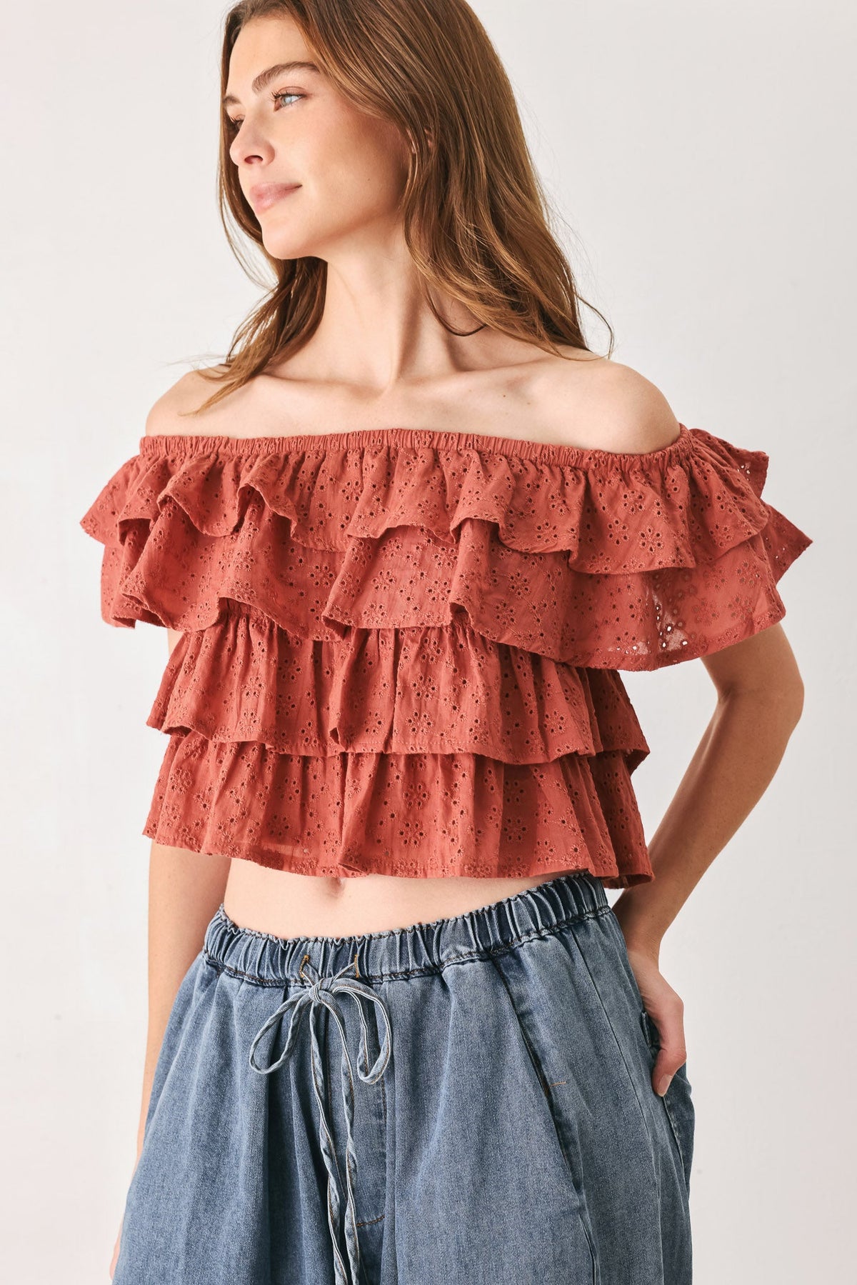 LOVELY EXISTENCE OFF SHOULDER TOP