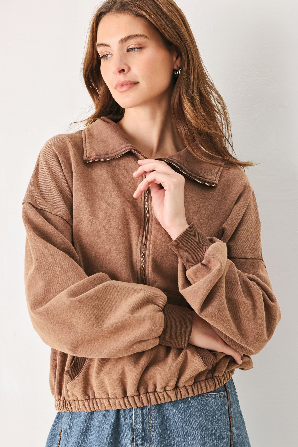 DELIGHTFUL DRAPE FRENCH TERRY SWEATSHIRT
