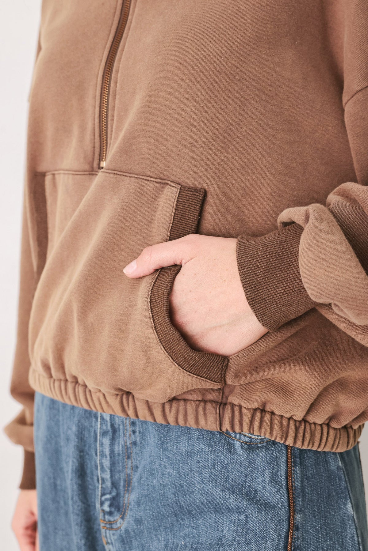 DELIGHTFUL DRAPE FRENCH TERRY SWEATSHIRT