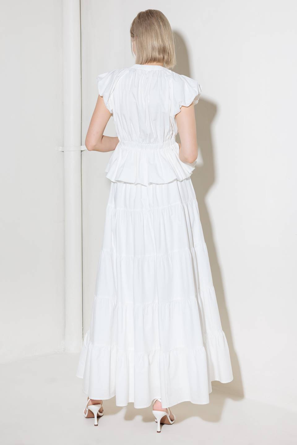 SLOW DOWN IN WHITE WOVEN TOP