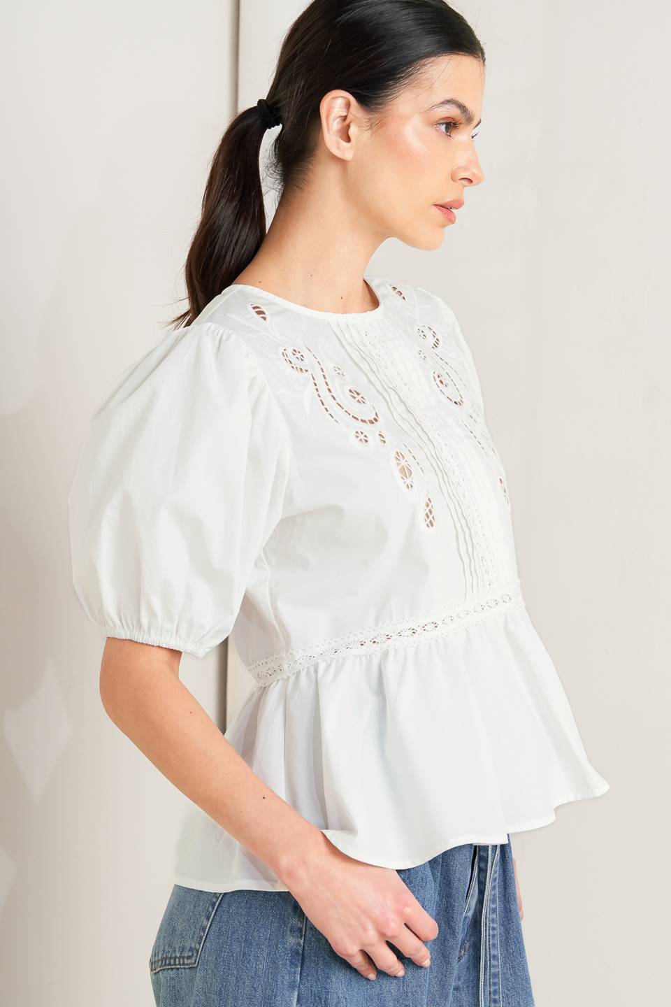 SILENT MORNING WOVEN TOP