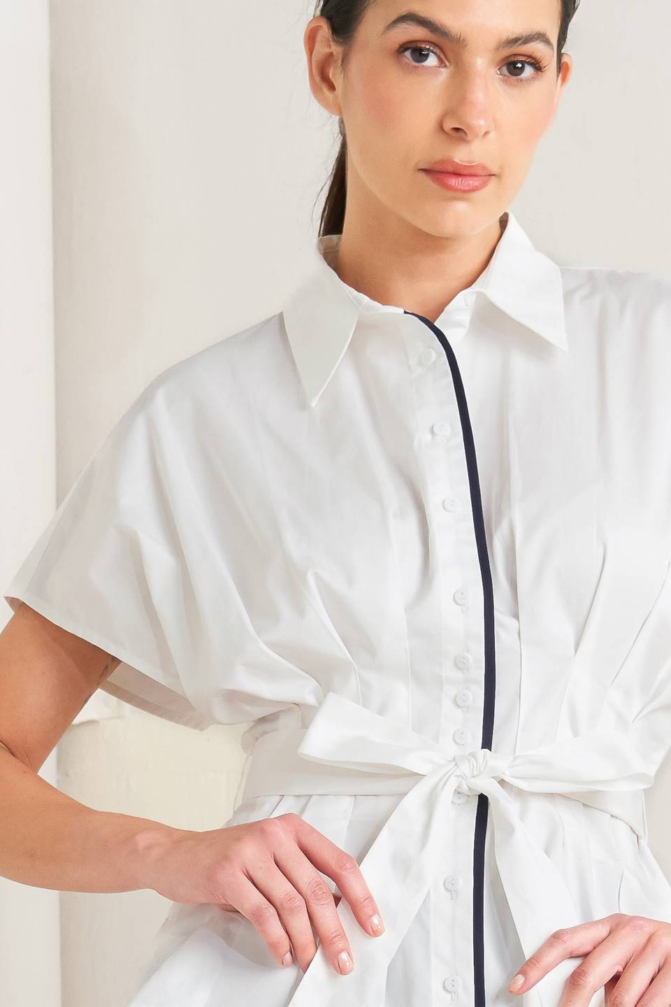 QUIET FORCE WOVEN TOP