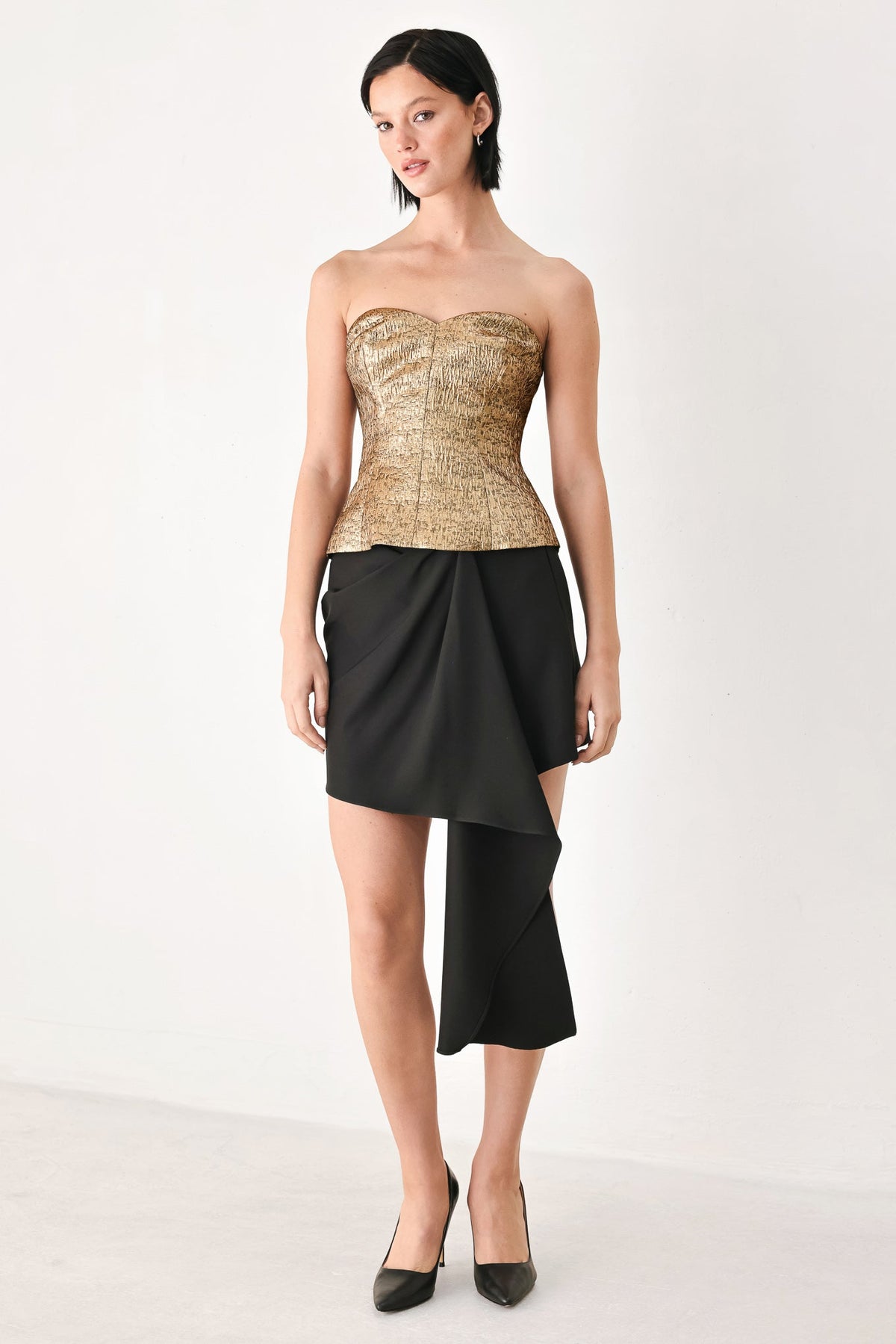GOLD RUSH METALLIC SWEETHEART TUBE TOP