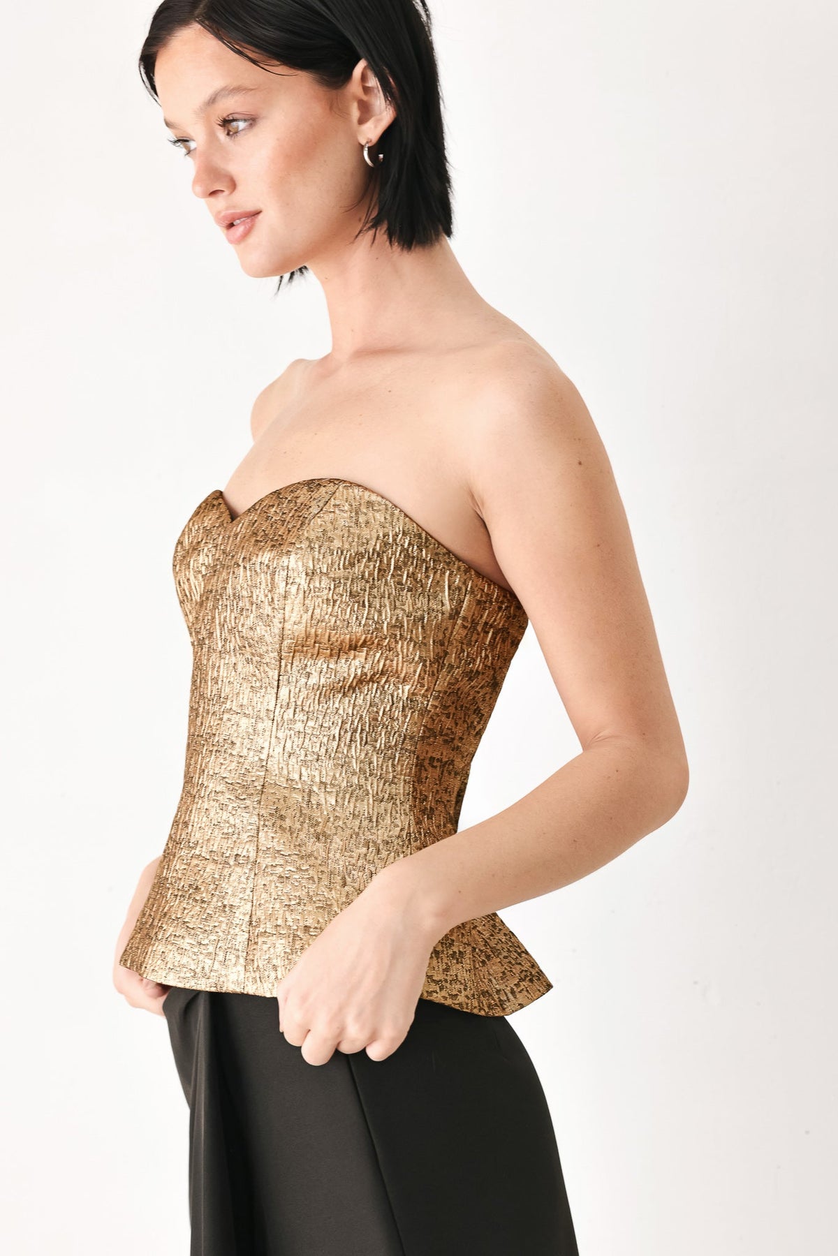 GOLD RUSH METALLIC SWEETHEART TUBE TOP