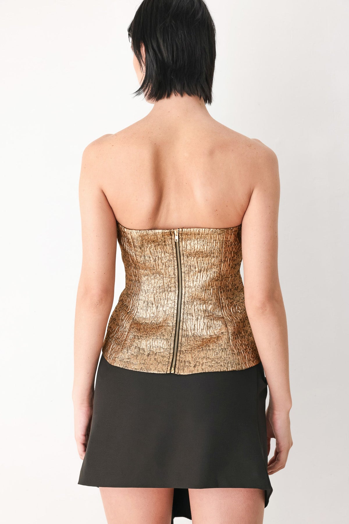 GOLD RUSH METALLIC SWEETHEART TUBE TOP