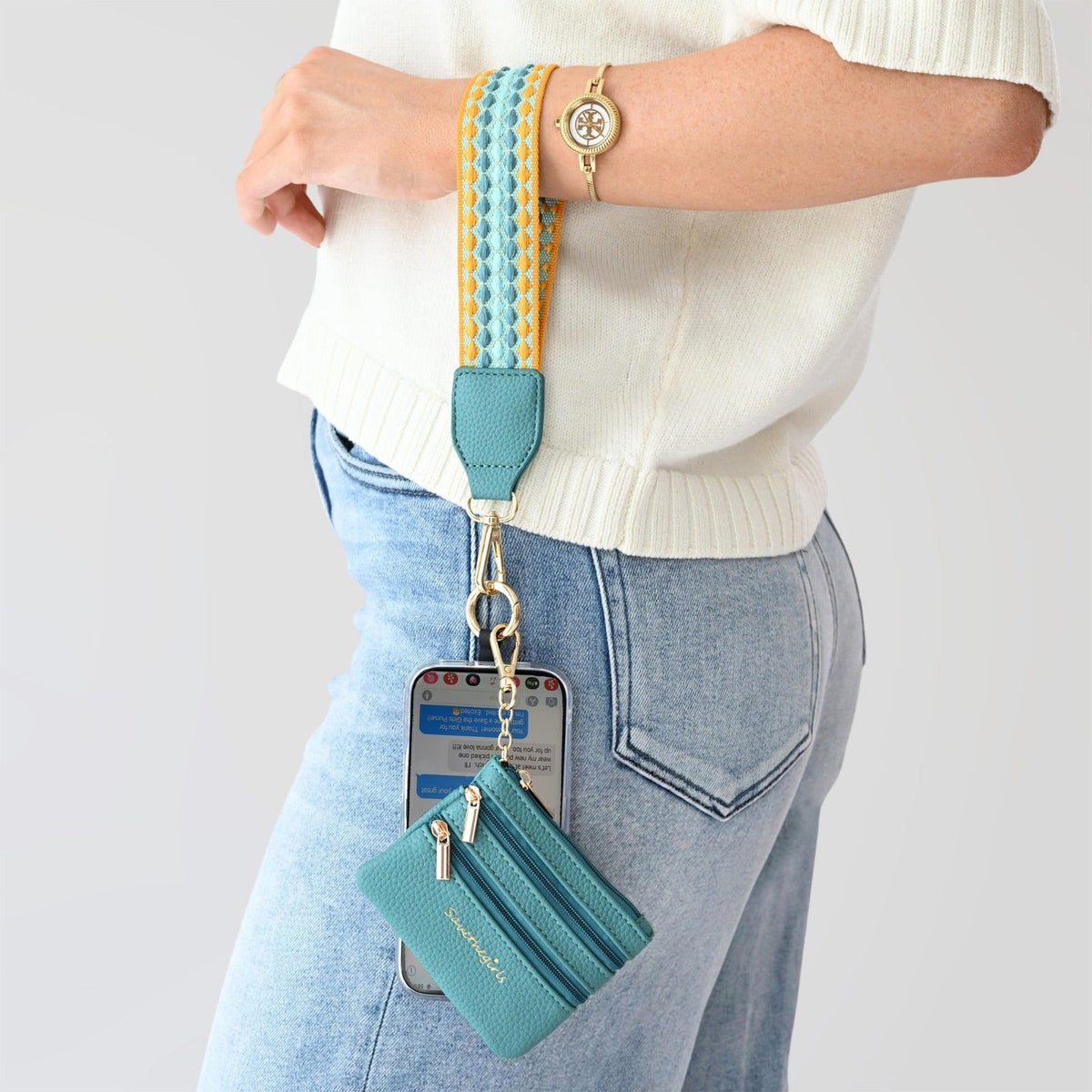 Clip & Go Strap w/Zippered Pouch Fun Dots
