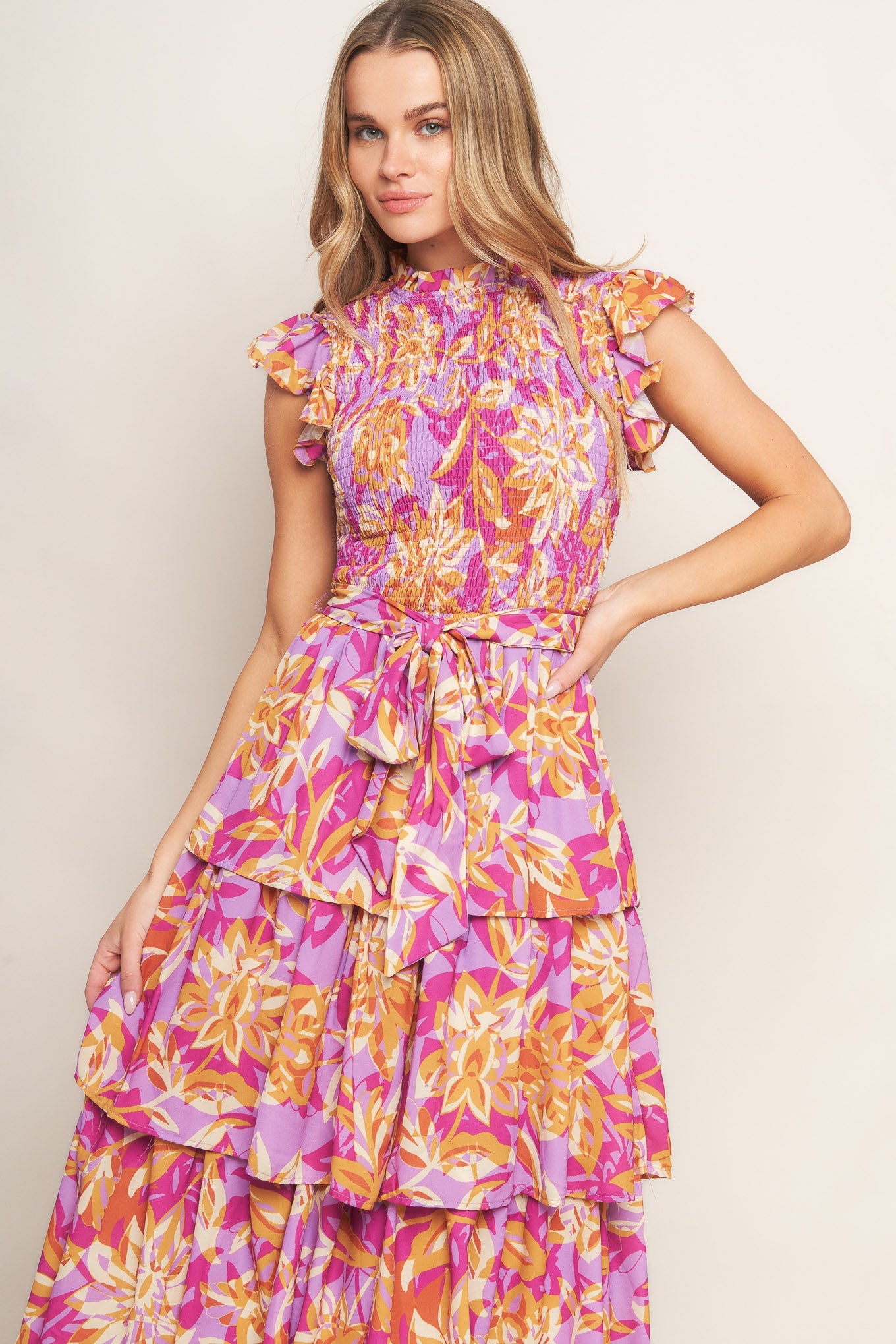 GETTING STARTED WOVEN MIDI DRESS