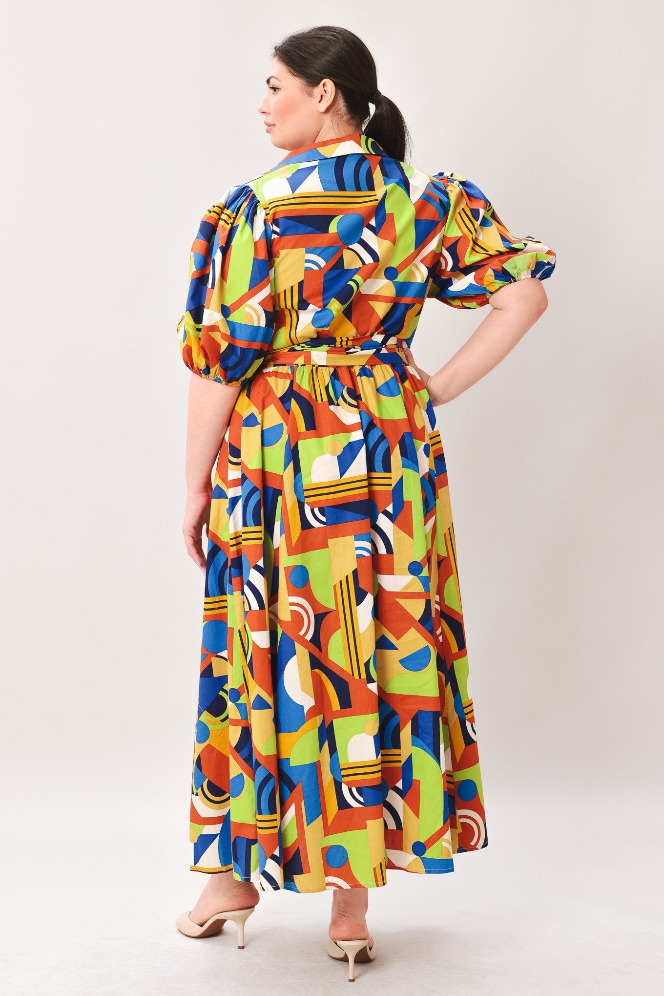 SATURDAY FEELINGS WOVEN MIDI DRESS