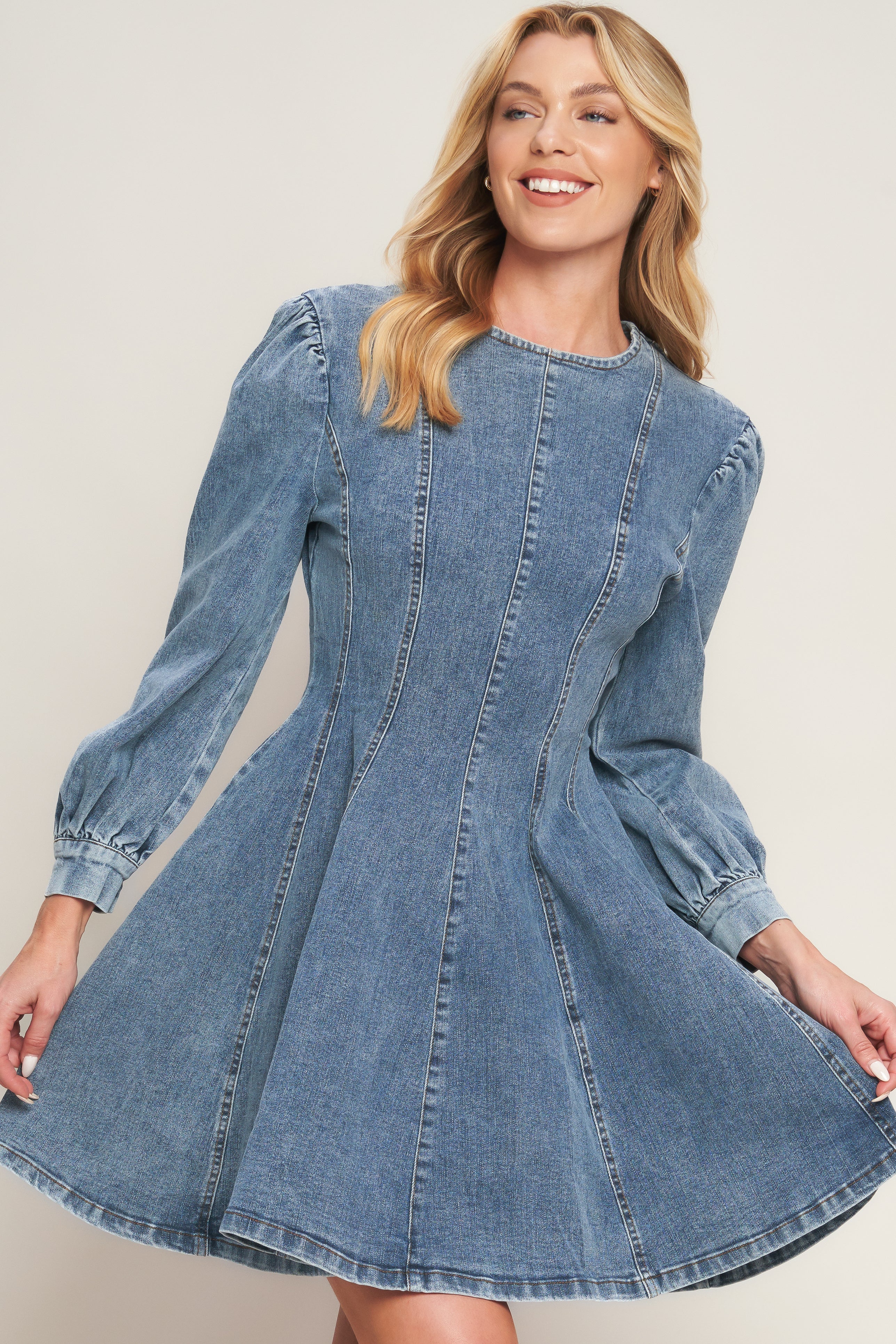 YOUR SWEETIE DENIM MINI DRESS