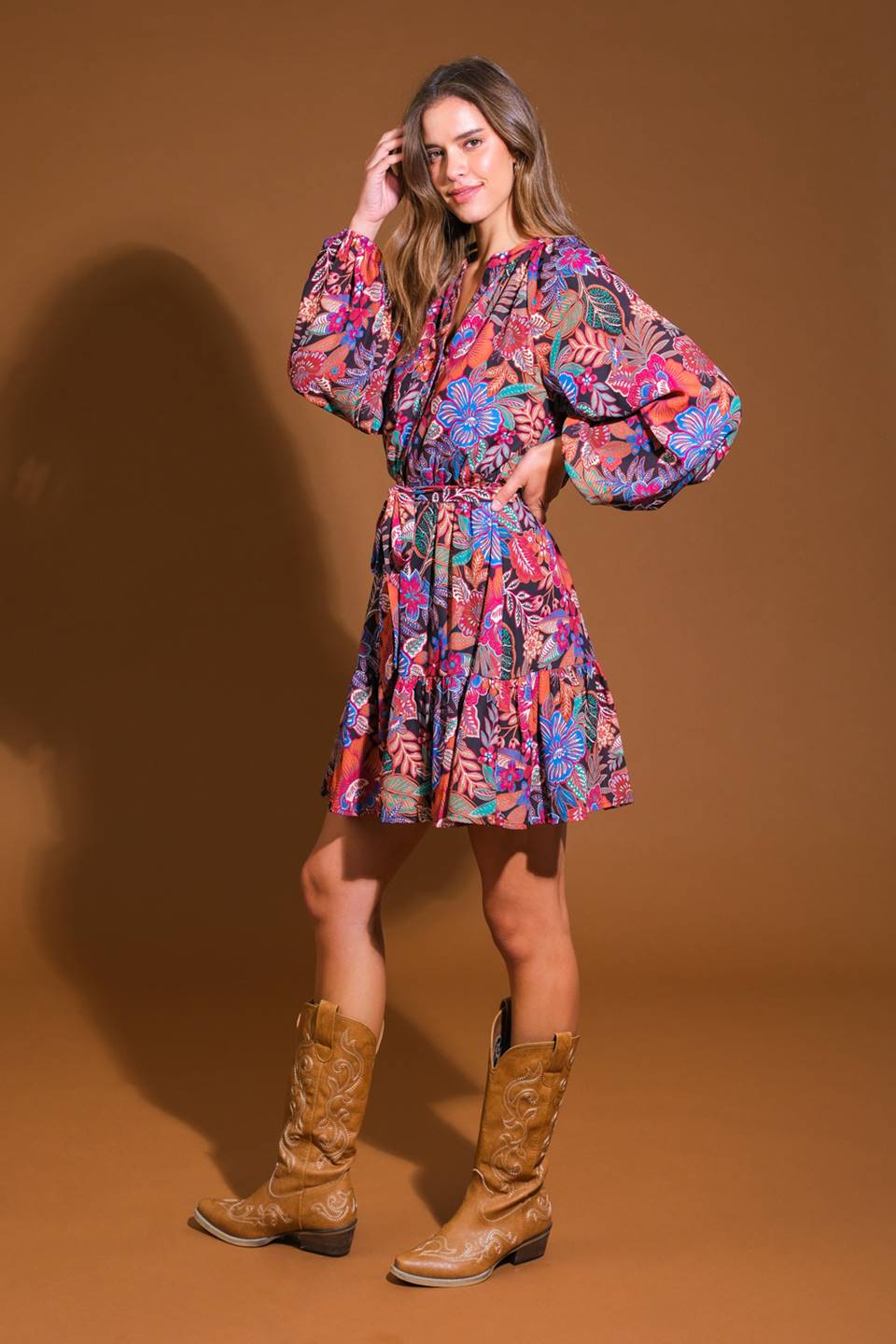 FLORAL BLISS WOVEN MINI DRESS