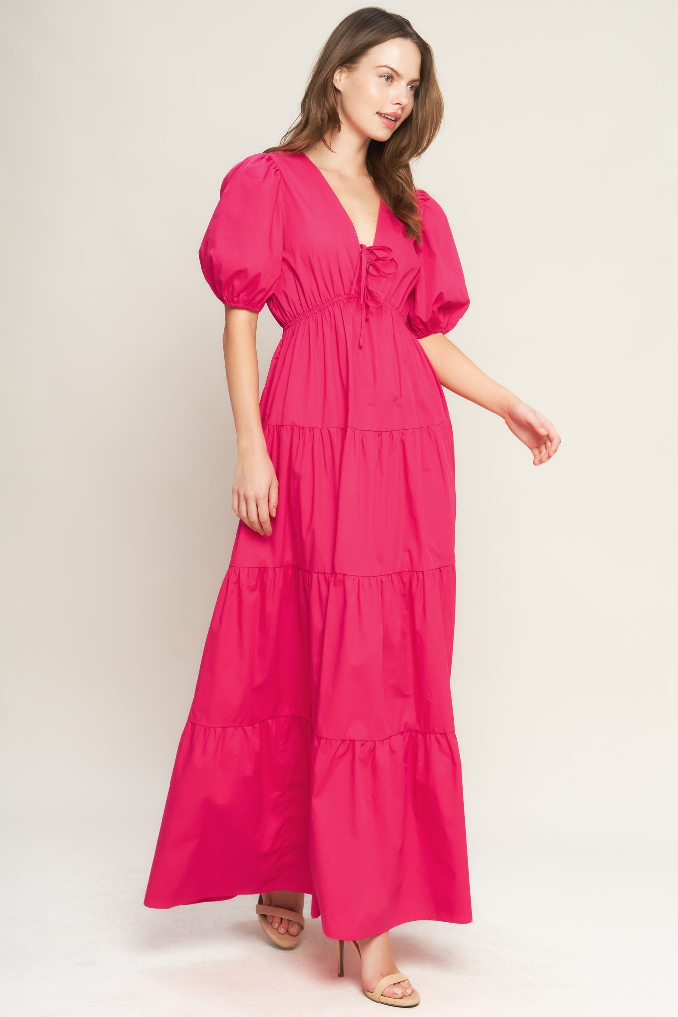 SUMMER GLOW FUCHSIA WOVEN MAXI DRESS