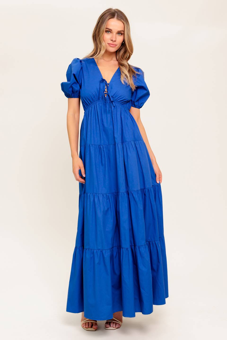 SUMMER GLOW ROYAL BLUE WOVEN MAXI DRESS