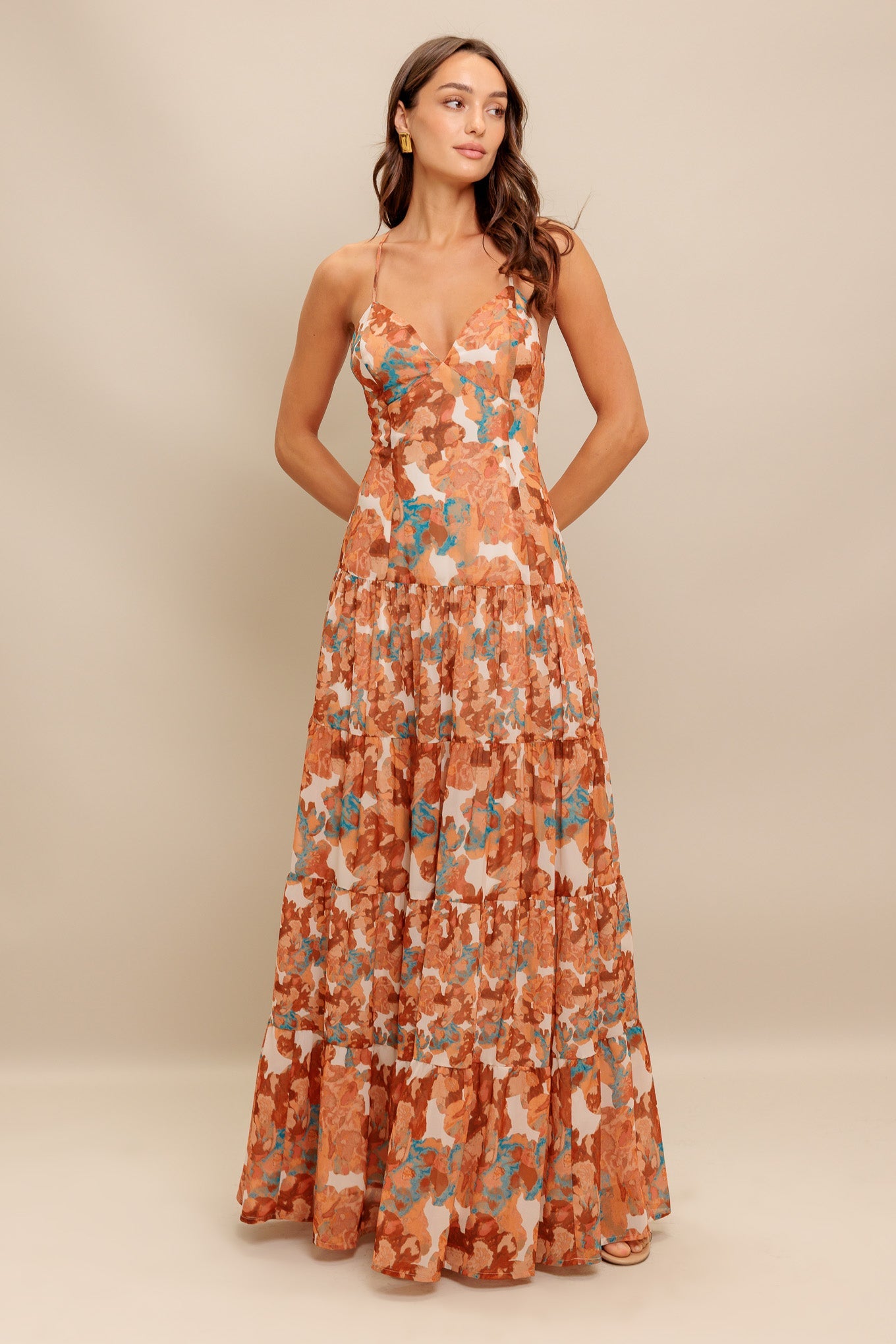 EARTHEN ROMANCE WOVEN MAXI DRESS