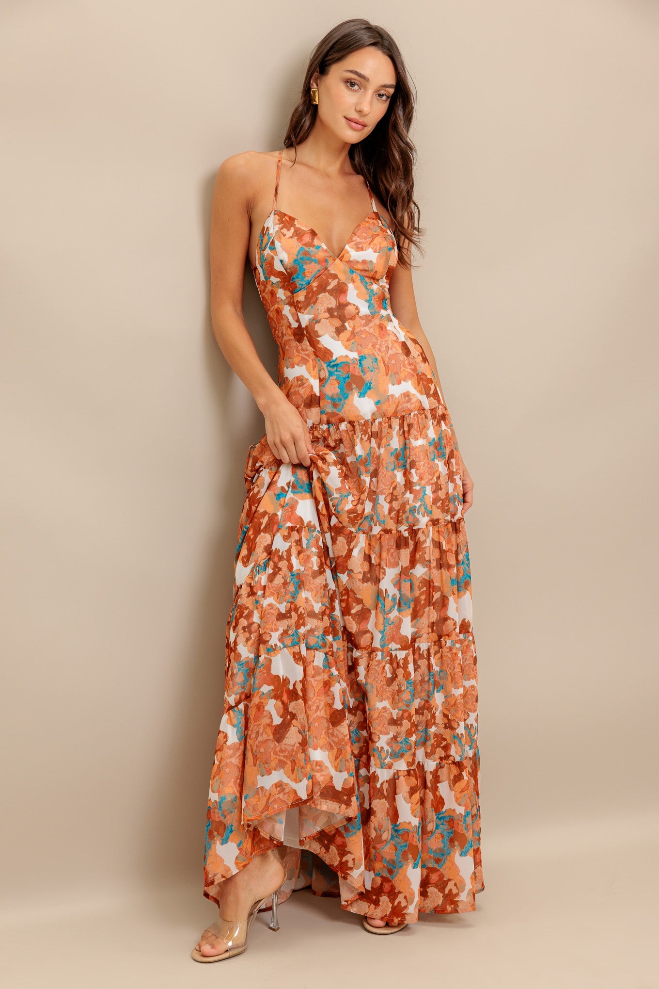 EARTHEN ROMANCE WOVEN MAXI DRESS