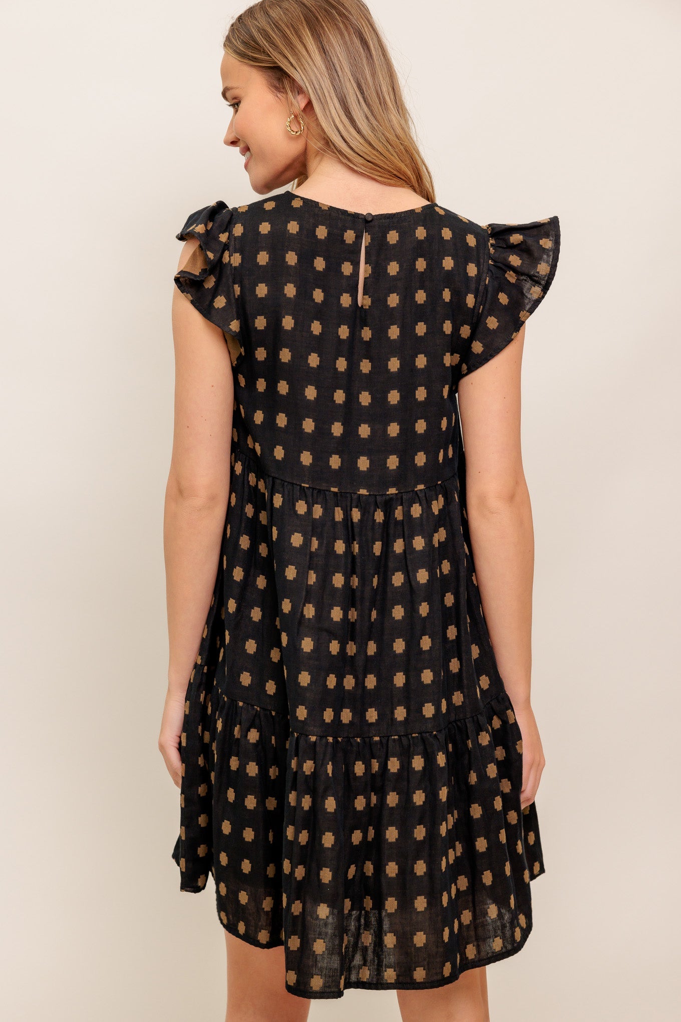 POLKA BREEZE WOVEN MINI DRESS