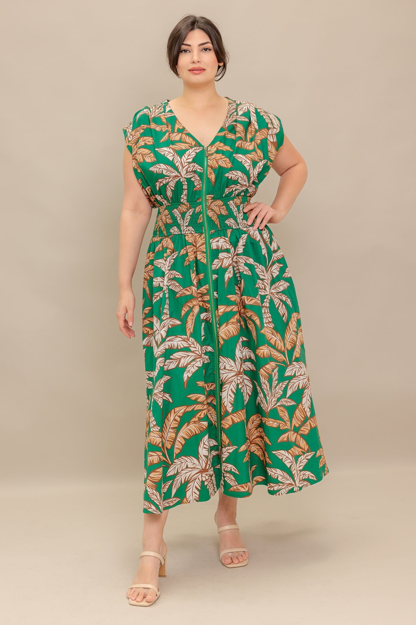 LUSH STILLNESS WOVEN MIDI DRESS