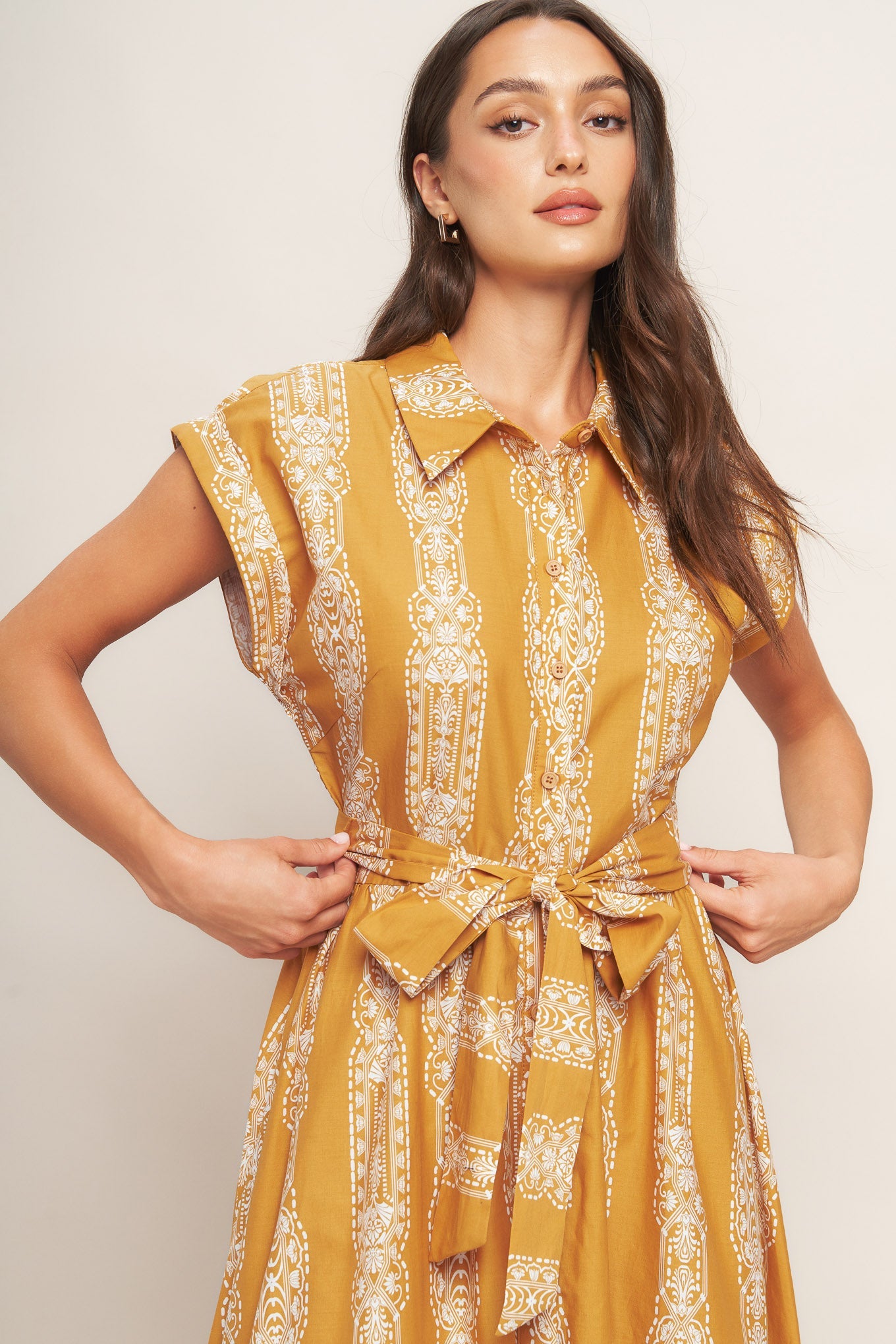 DESERT BLOOM WOVEN MIDI DRESS