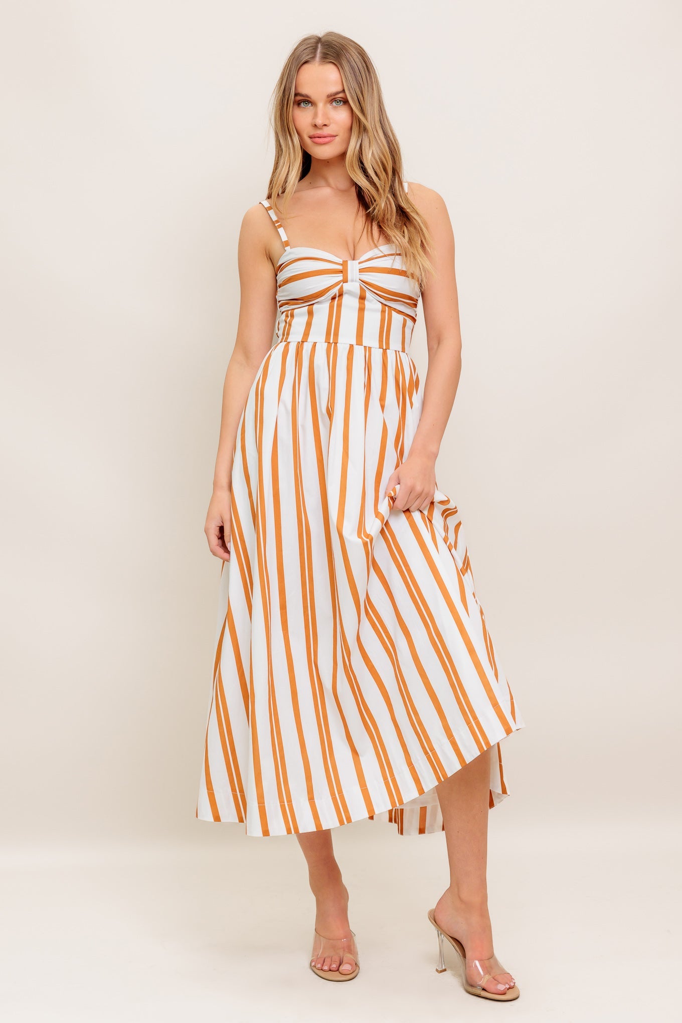 MARIGOLD MOTION WOVEN MIDI DRESS