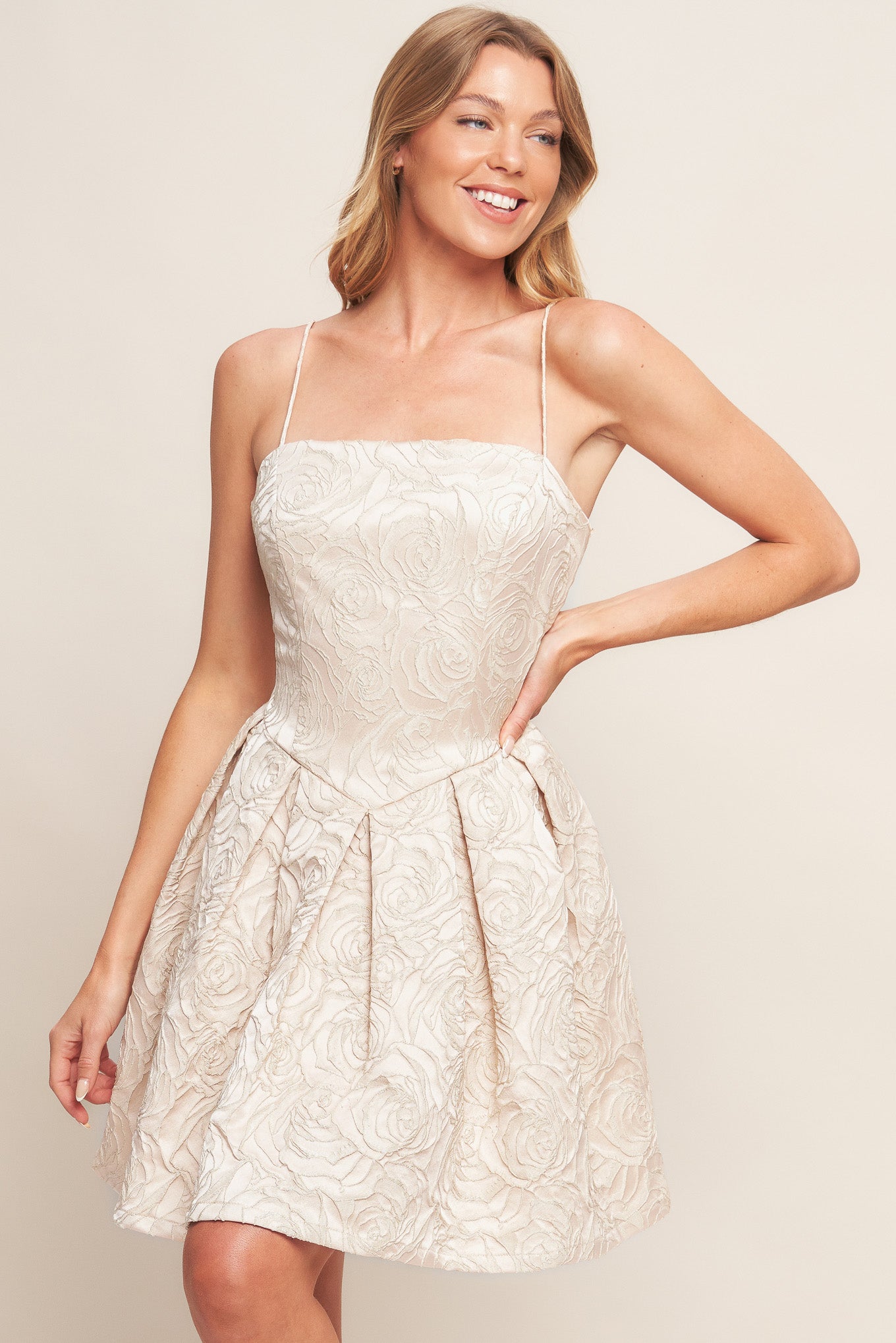 ROMANTIC GARDEN WOVEN MINI DRESS