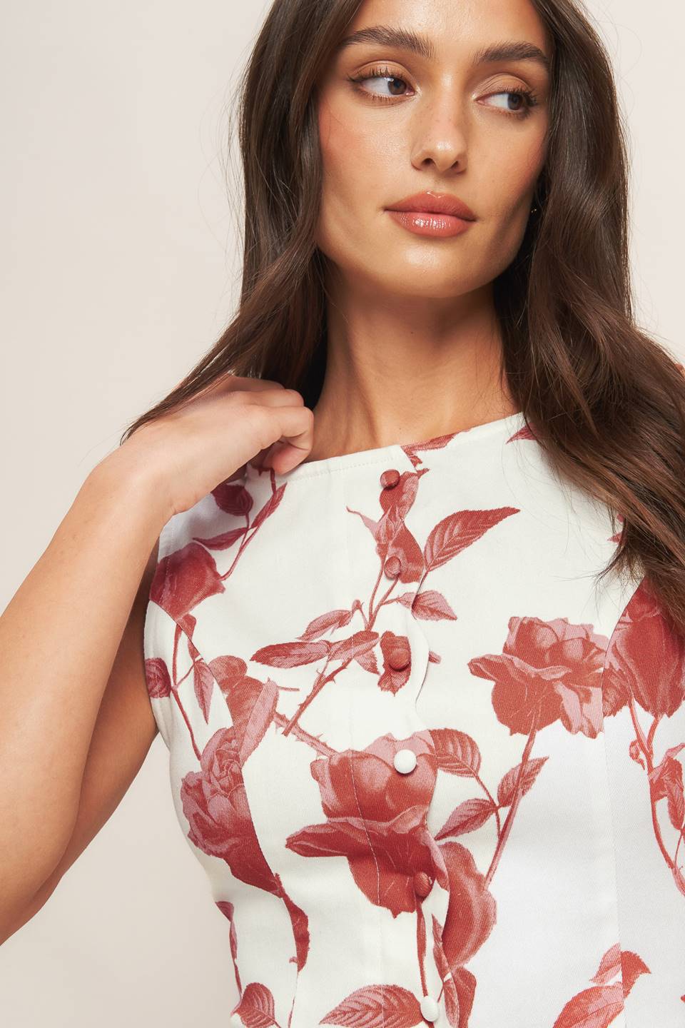 ROMA FLORAL WOVEN MIDI DRESS