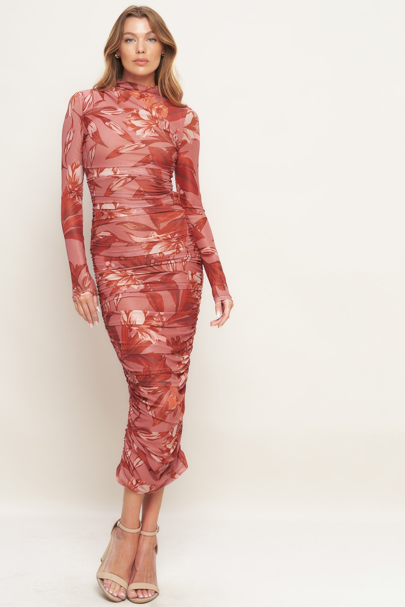 INSTAGRAM WORTHY POWER MESH MIDI DRESS