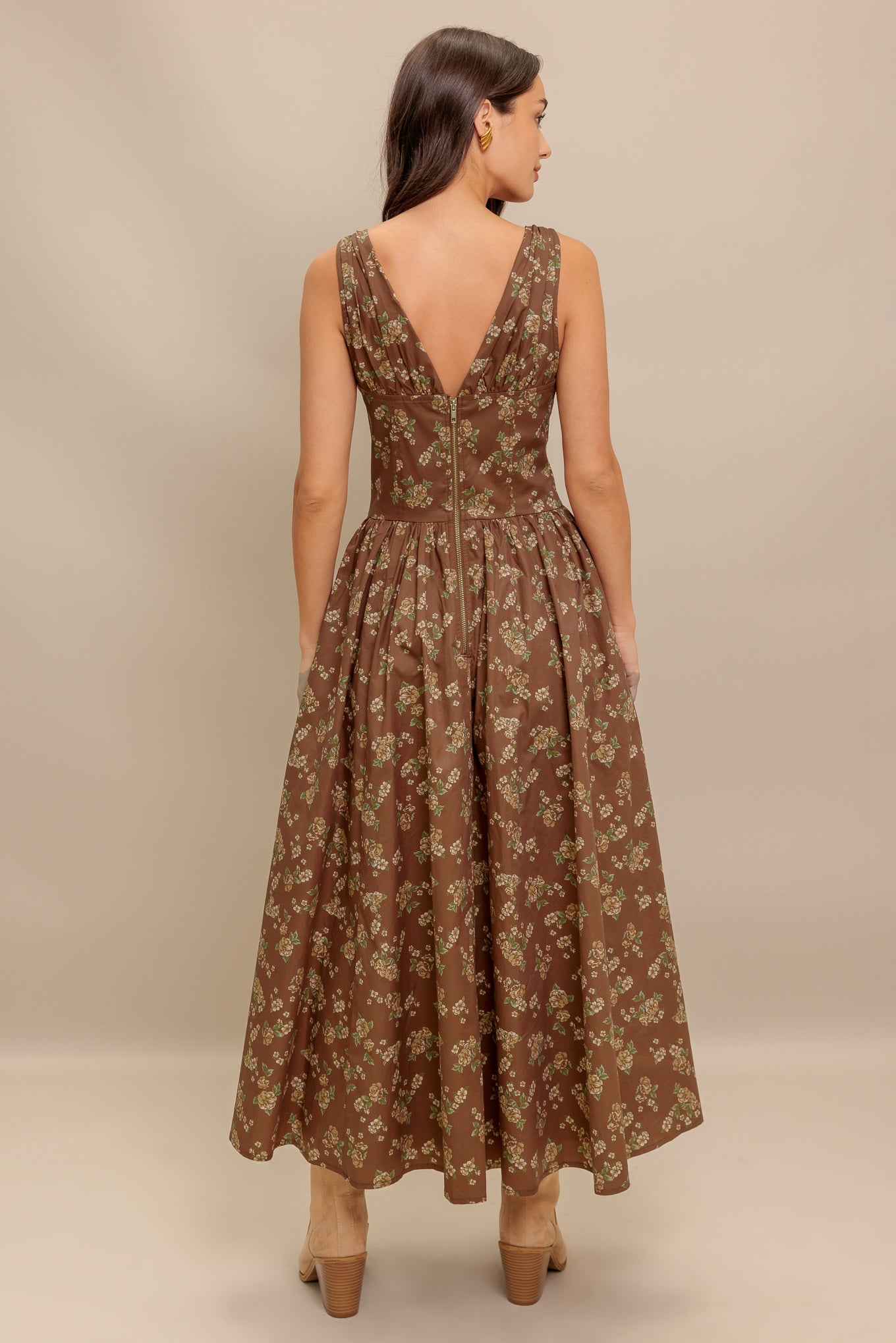 SAND & SHADOW WOVEN MIDI DRESS