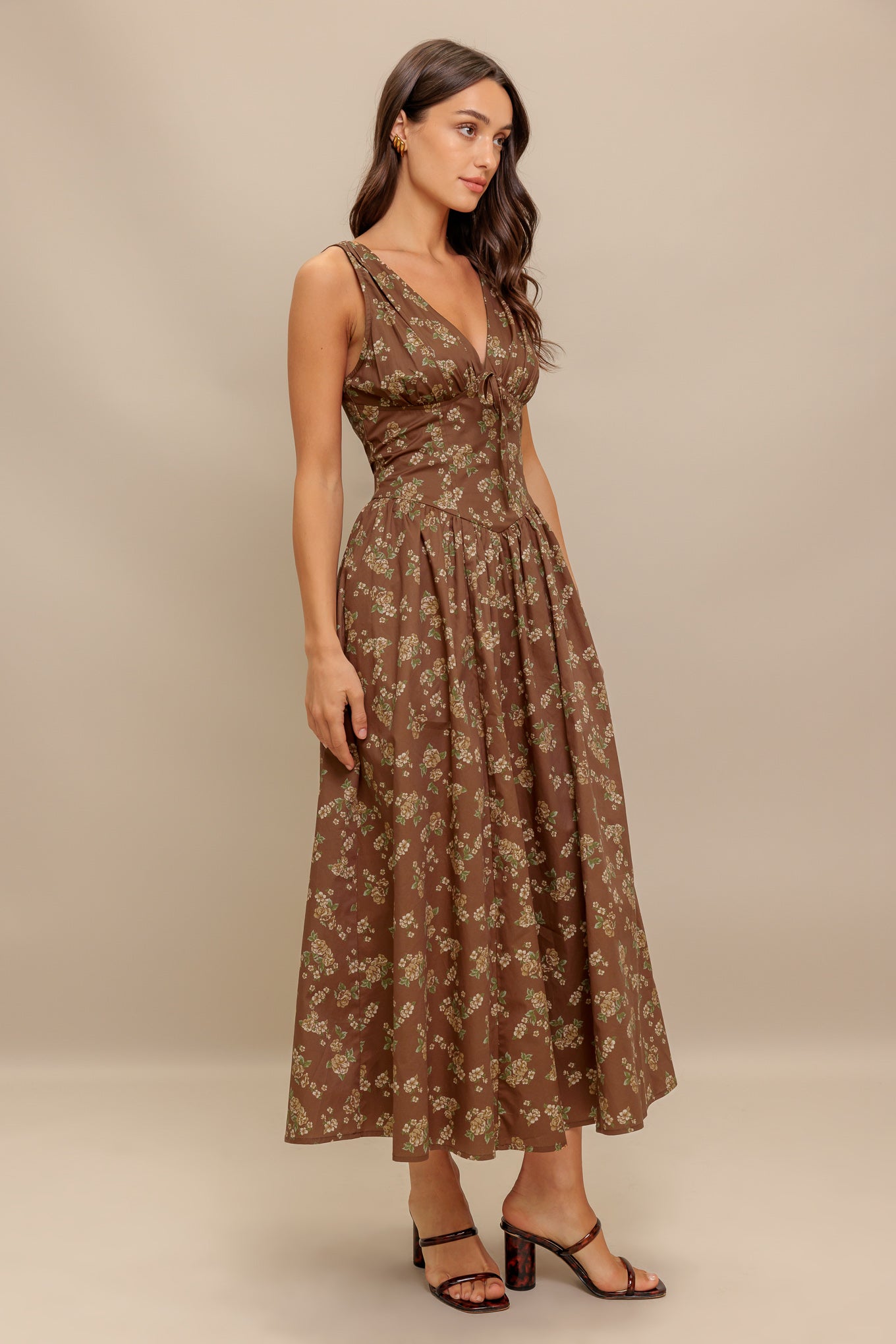 SAND & SHADOW WOVEN MIDI DRESS