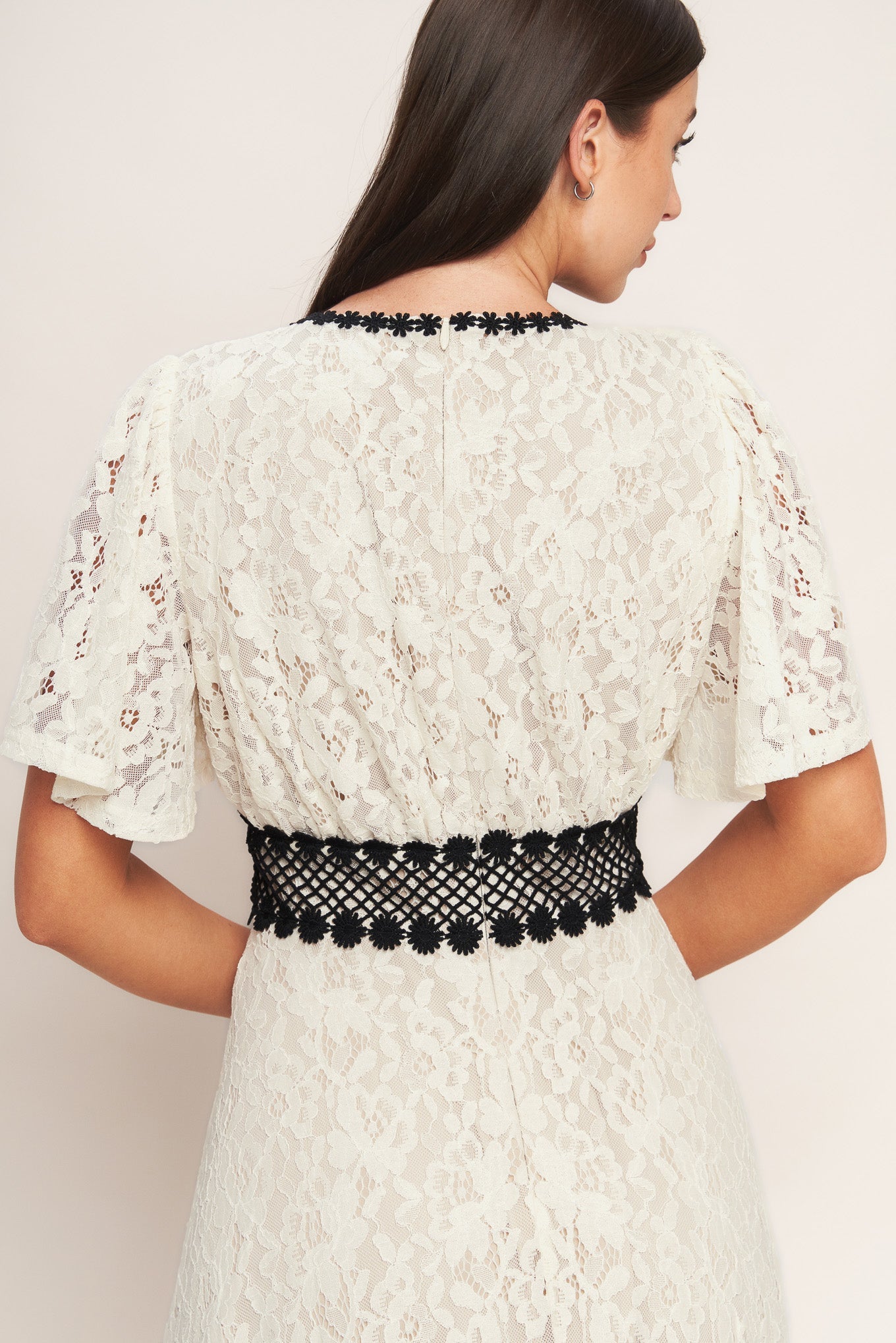 PETITE LUNE WOVEN LACE MIDI DRESS