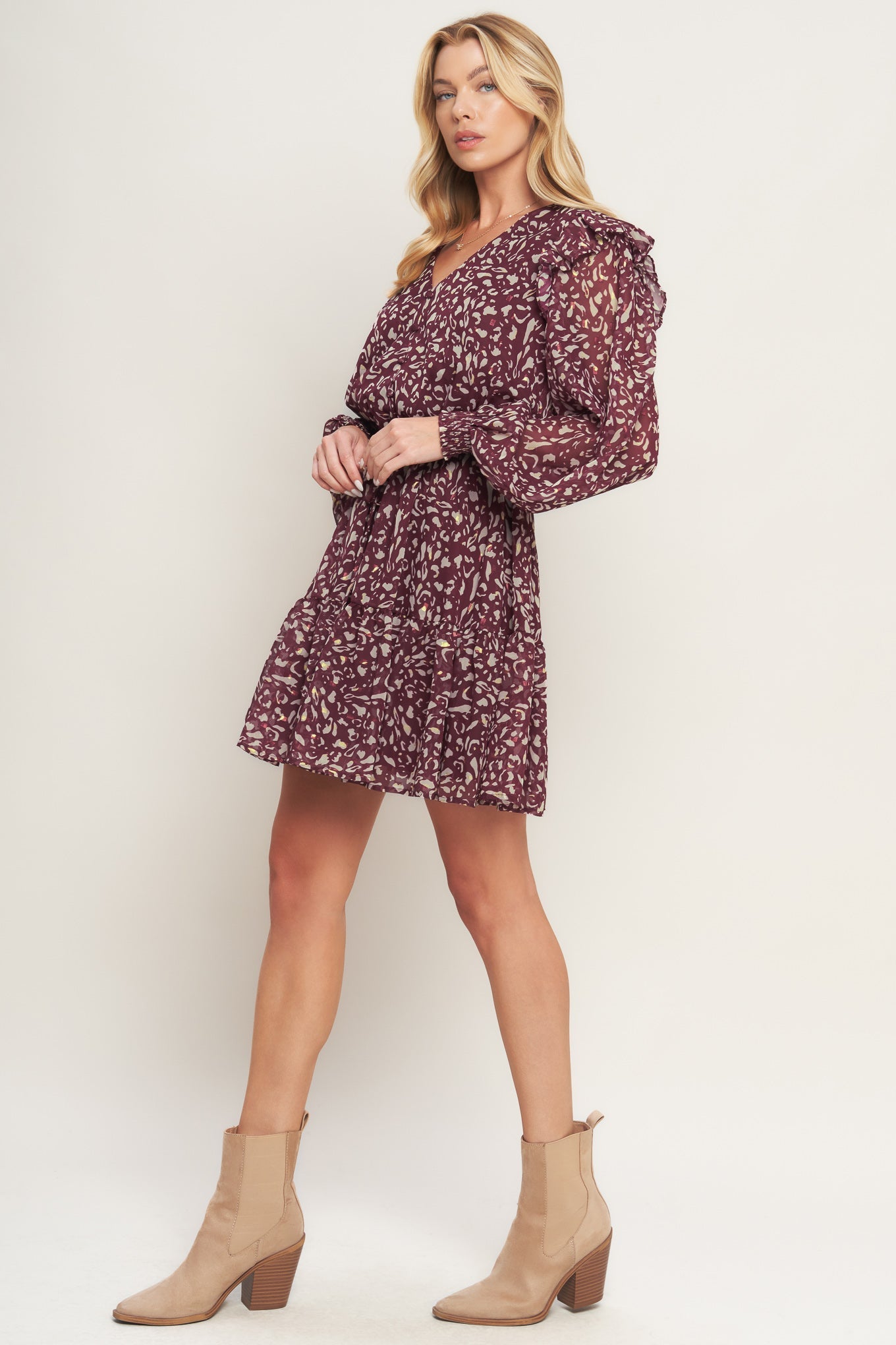 BERRY WILDS WOVEN MINI DRESS