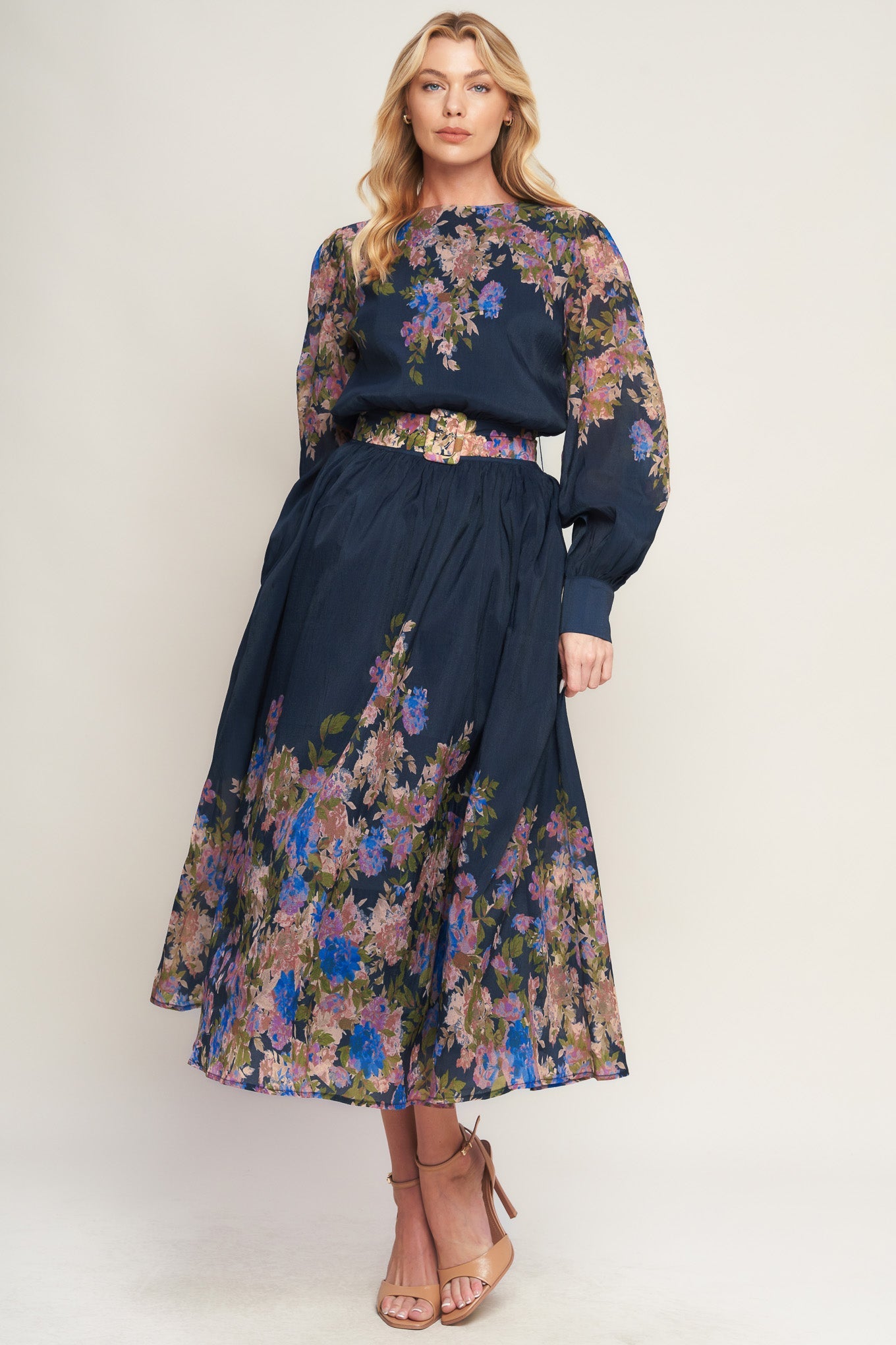 CHARMING TAPESTRY WOVEN MIDI DRESS