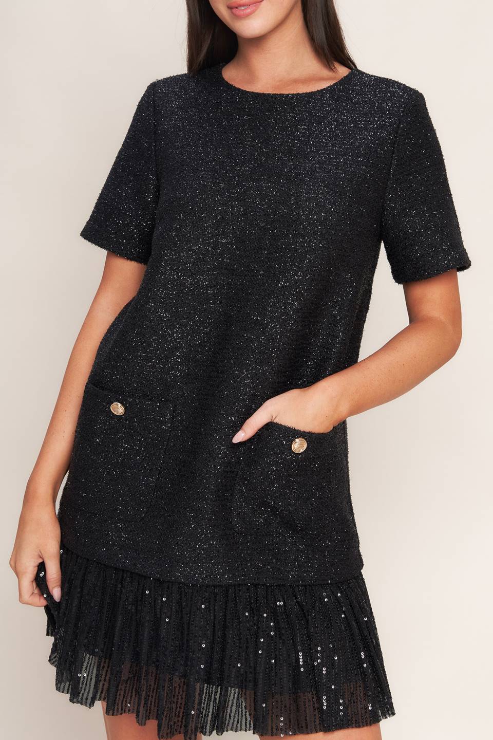 SPARKLE AFFAIR TWEED MINI DRESS