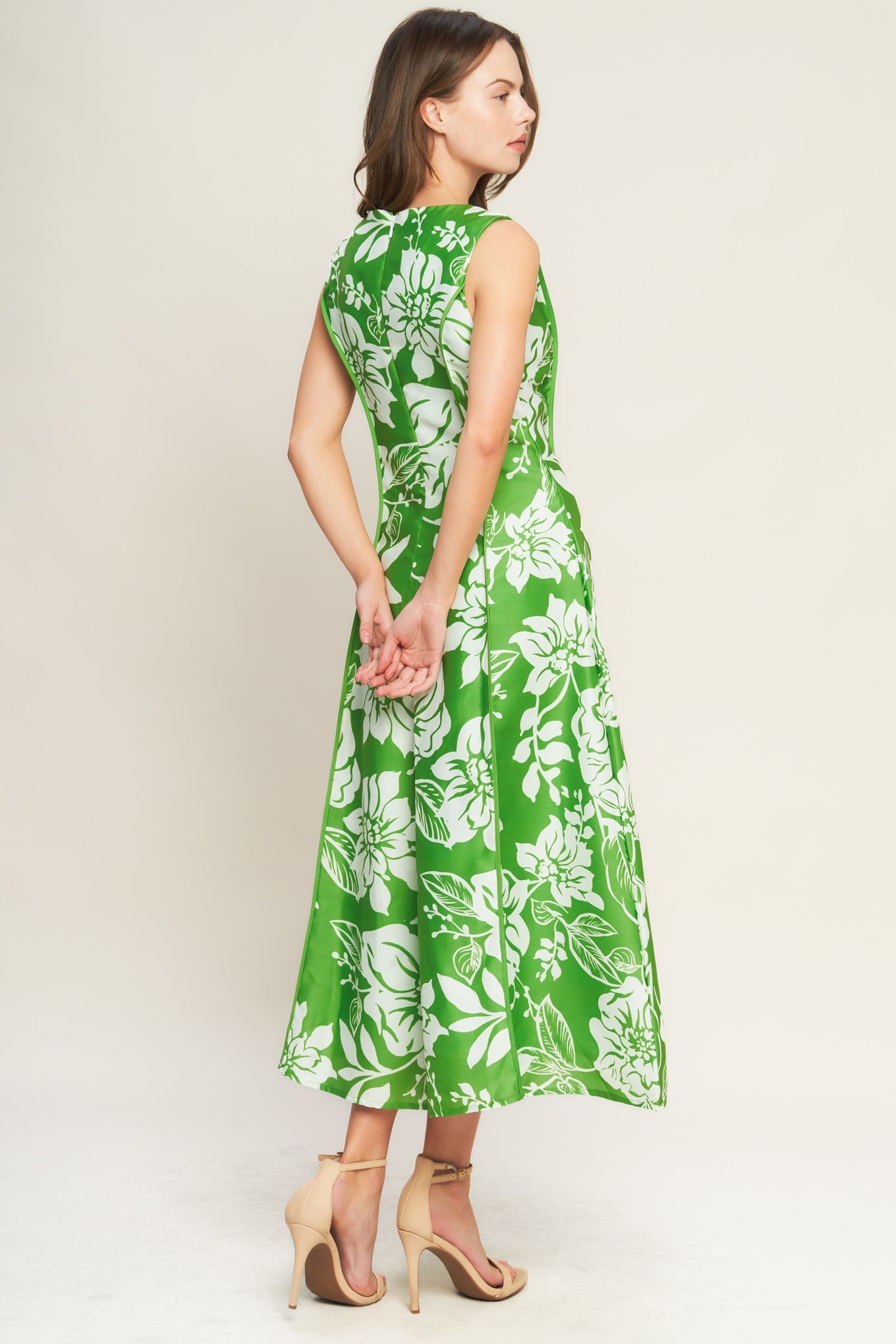 GARDEN GODDESS WOVEN MIDI DRESS