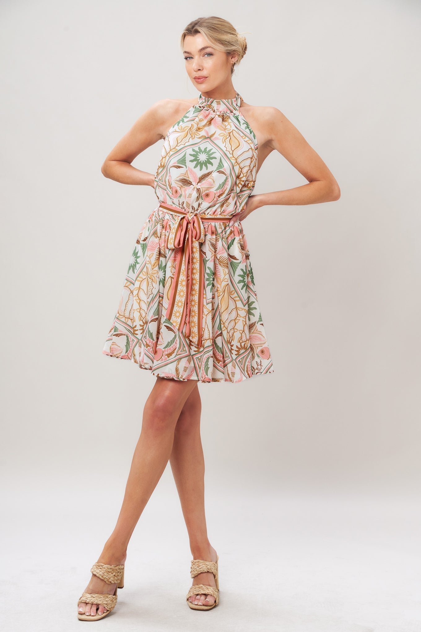 SOFT VOYAGE WOVEN MINI DRESS