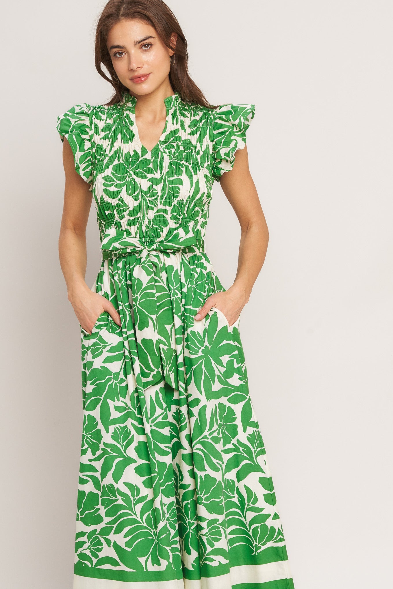 BLOOM ENERGY WOVEN MIDI DRESS