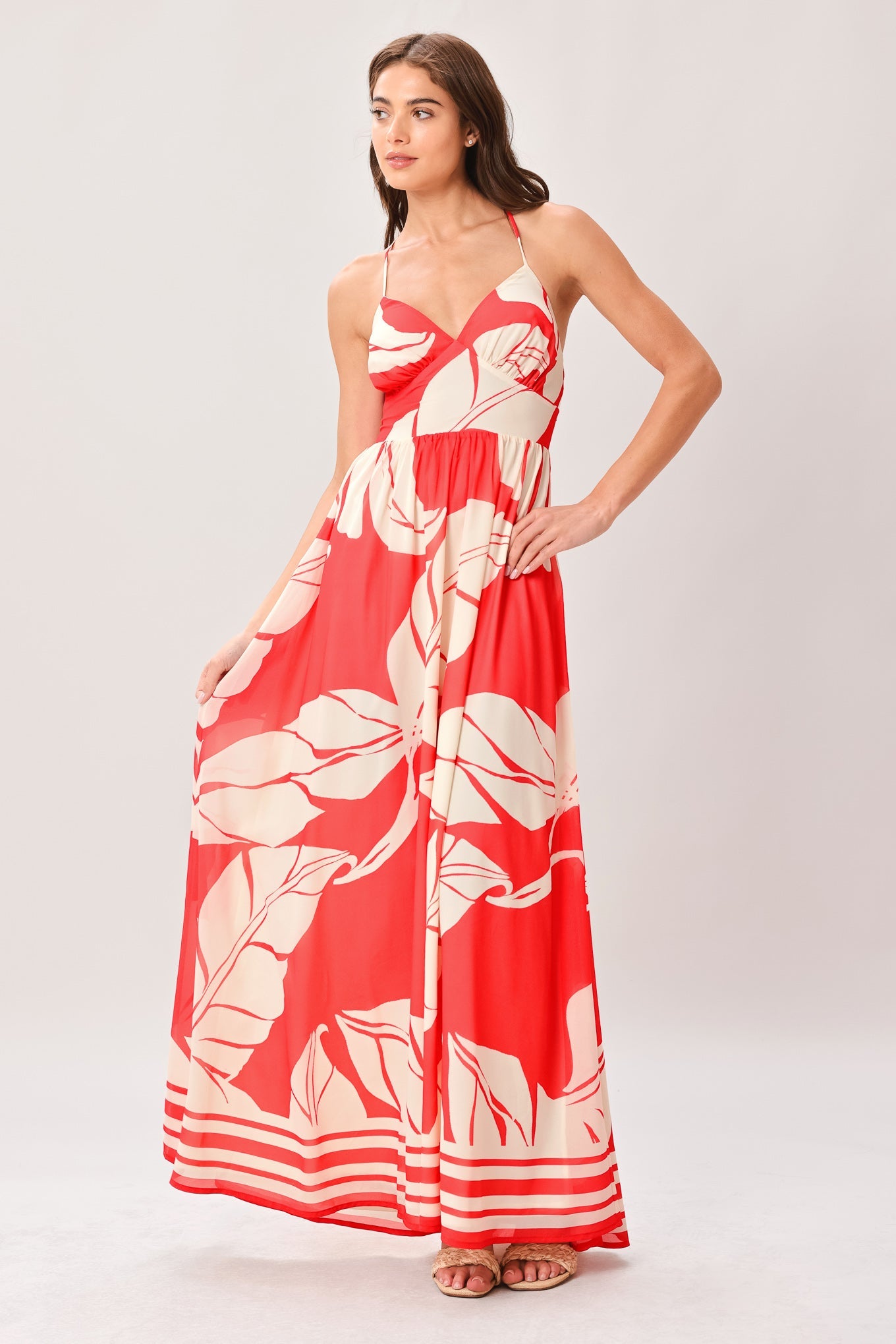 HEAT BLOOM WOVEN MAXI DRESS