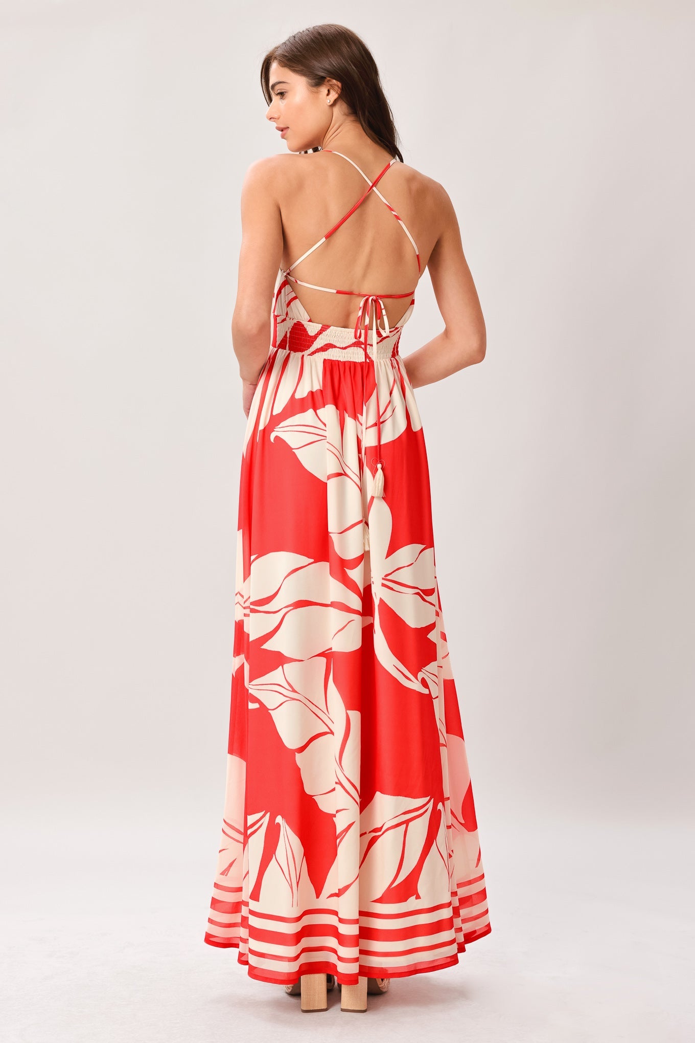 HEAT BLOOM WOVEN MAXI DRESS
