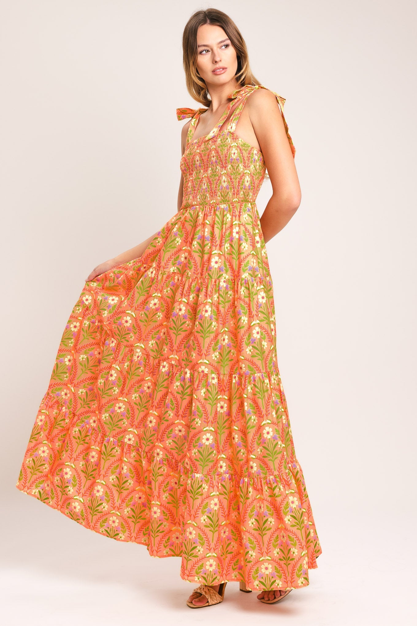 SUNKISS FLORAL WOVEN MAXI DRESS
