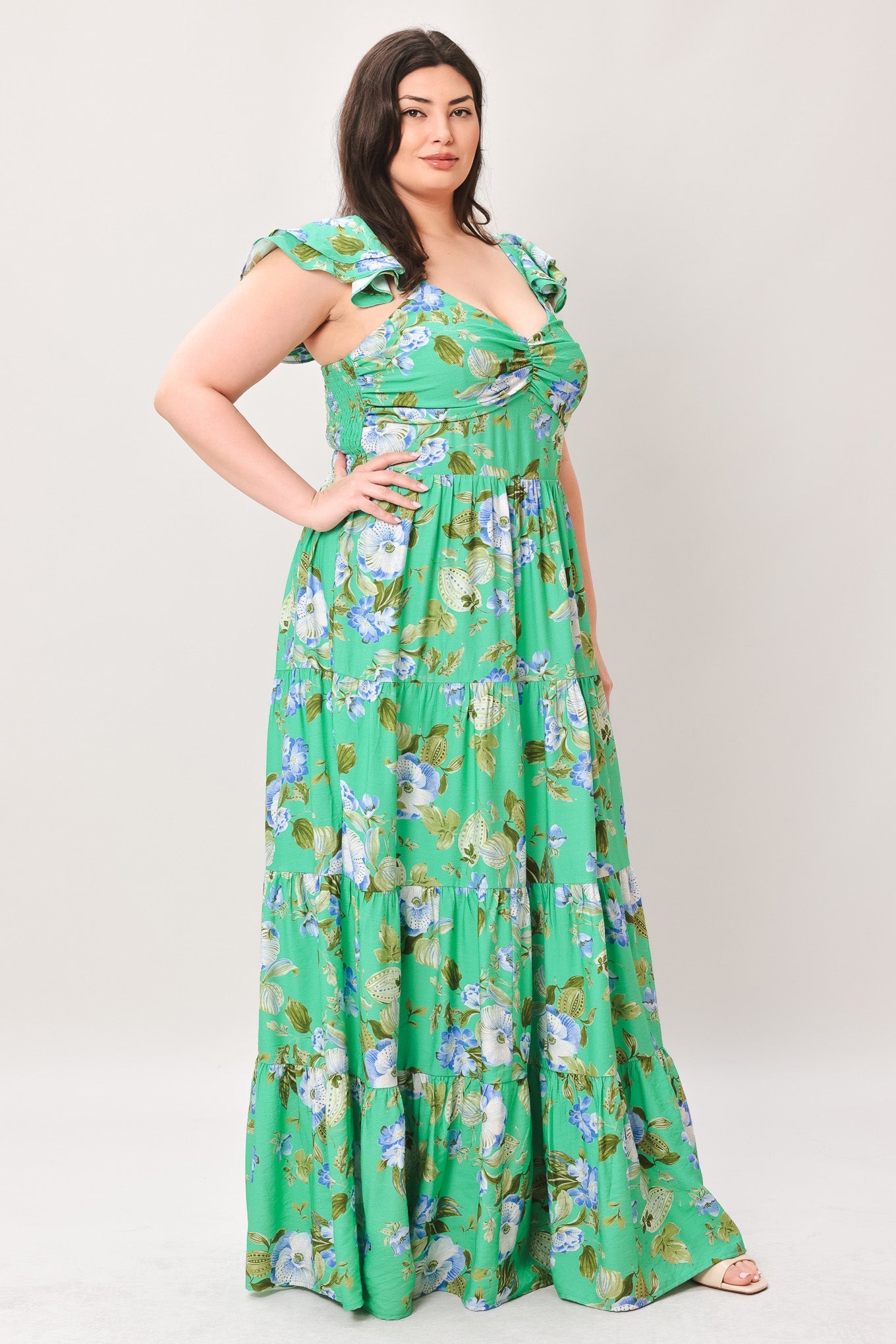 FRESH BLOSSOM WOVEN MAXI DRESS