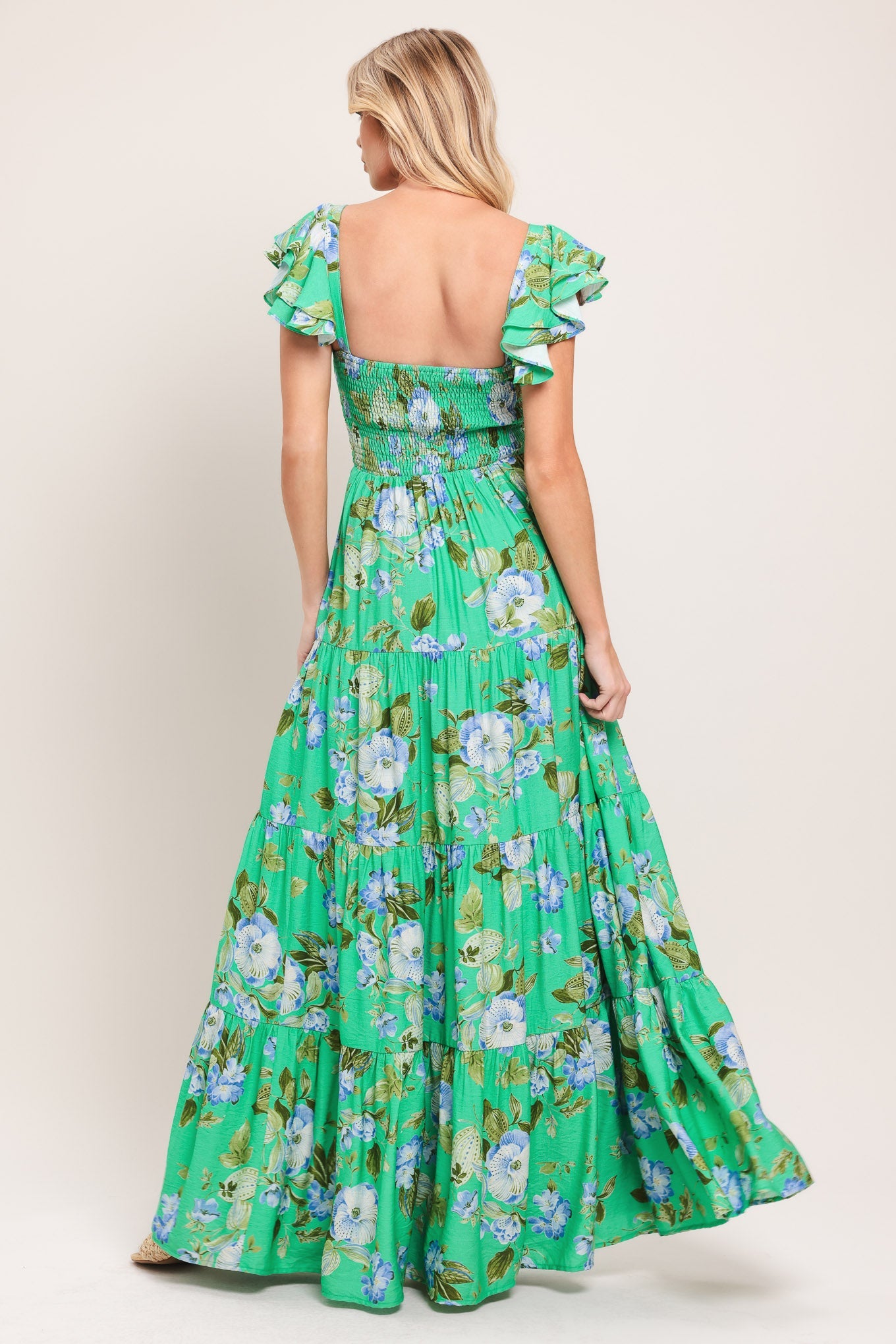 FRESH BLOSSOM WOVEN MAXI DRESS
