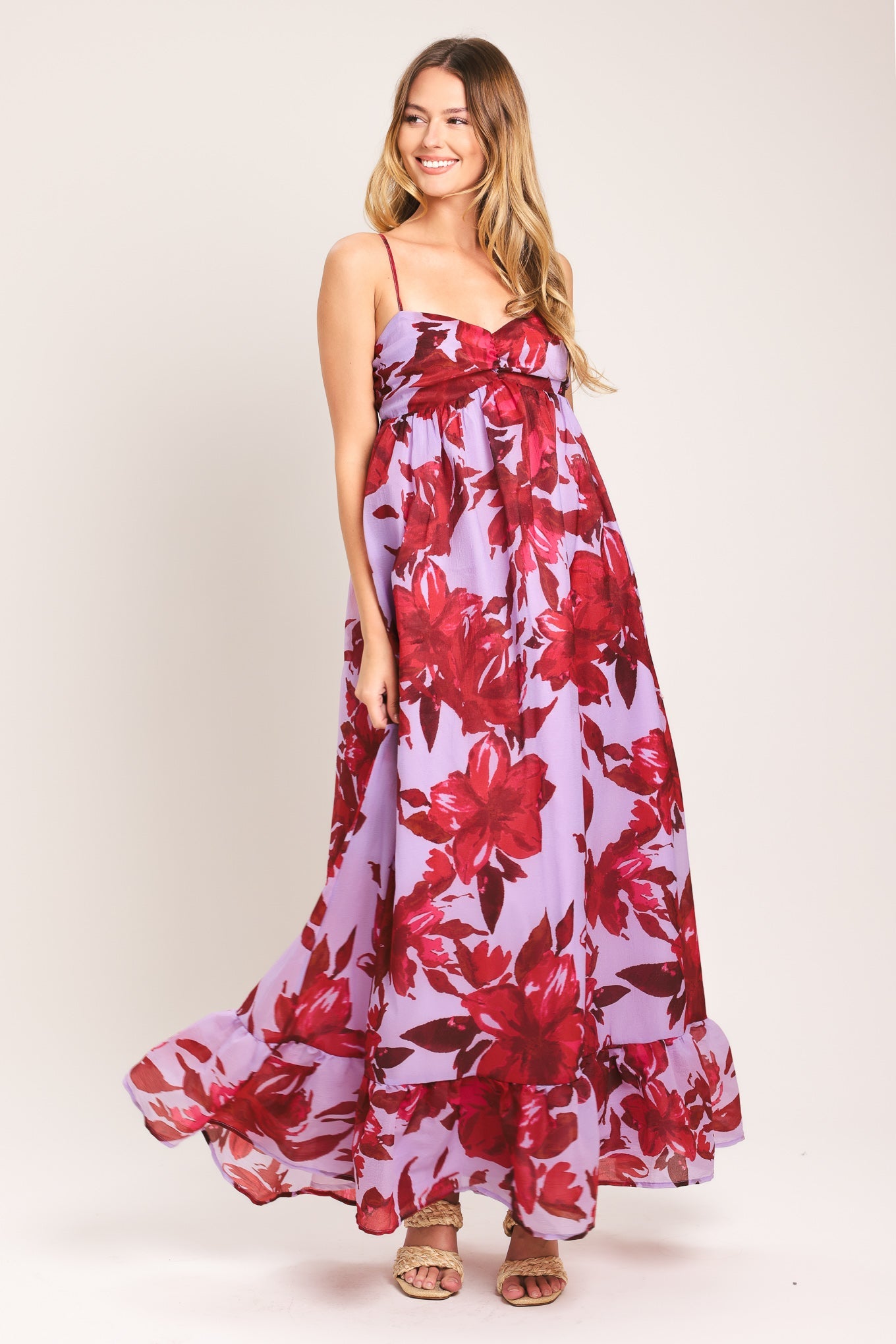 LOVE BLOSSOM WOVEN ANKLE DRESS